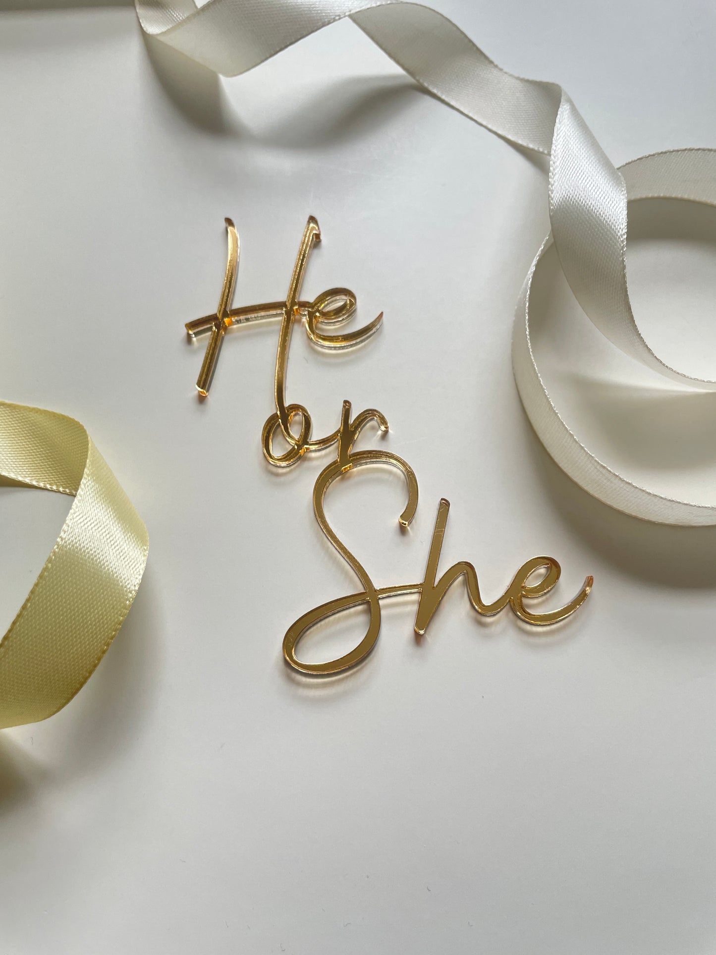 Acrylic Baby Topper and He or She Charm Set