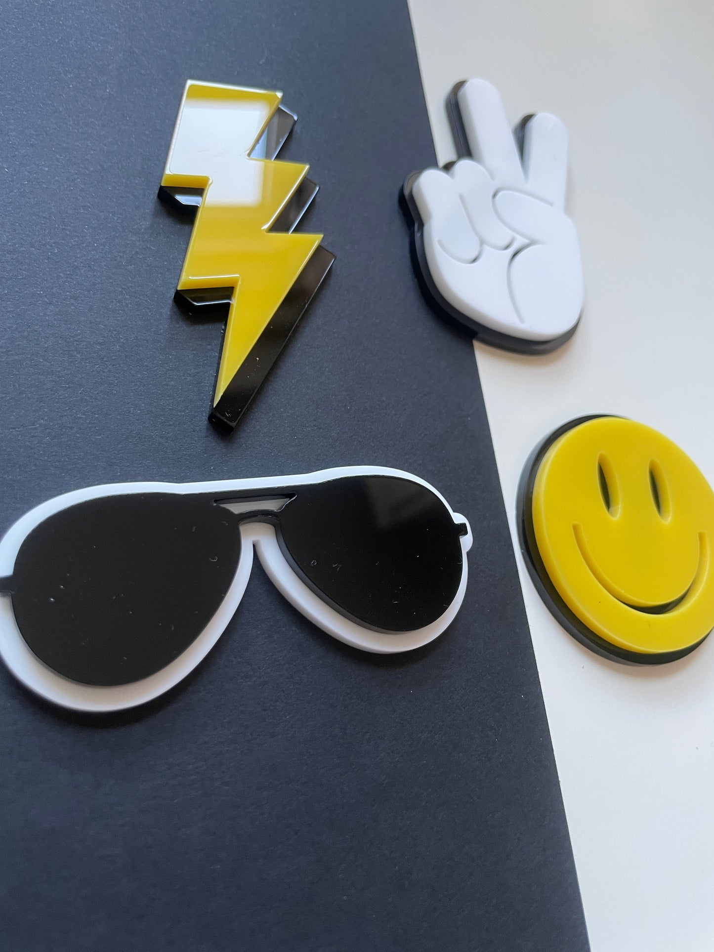 Two Cool. Smiley Acrylic cake topper set.