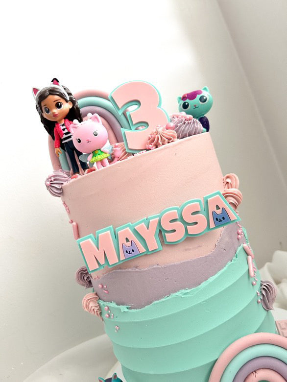 Gabby Dollhouse Themed Cake Charms.