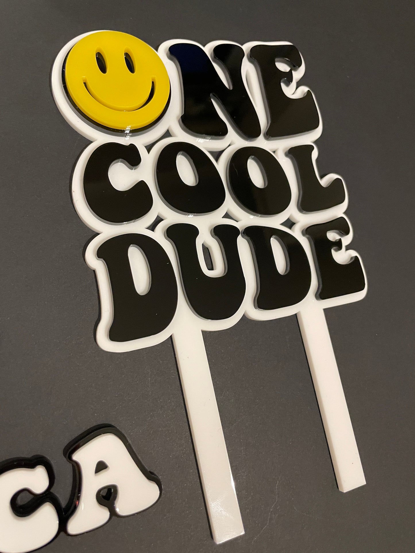 One cool dude cake topper