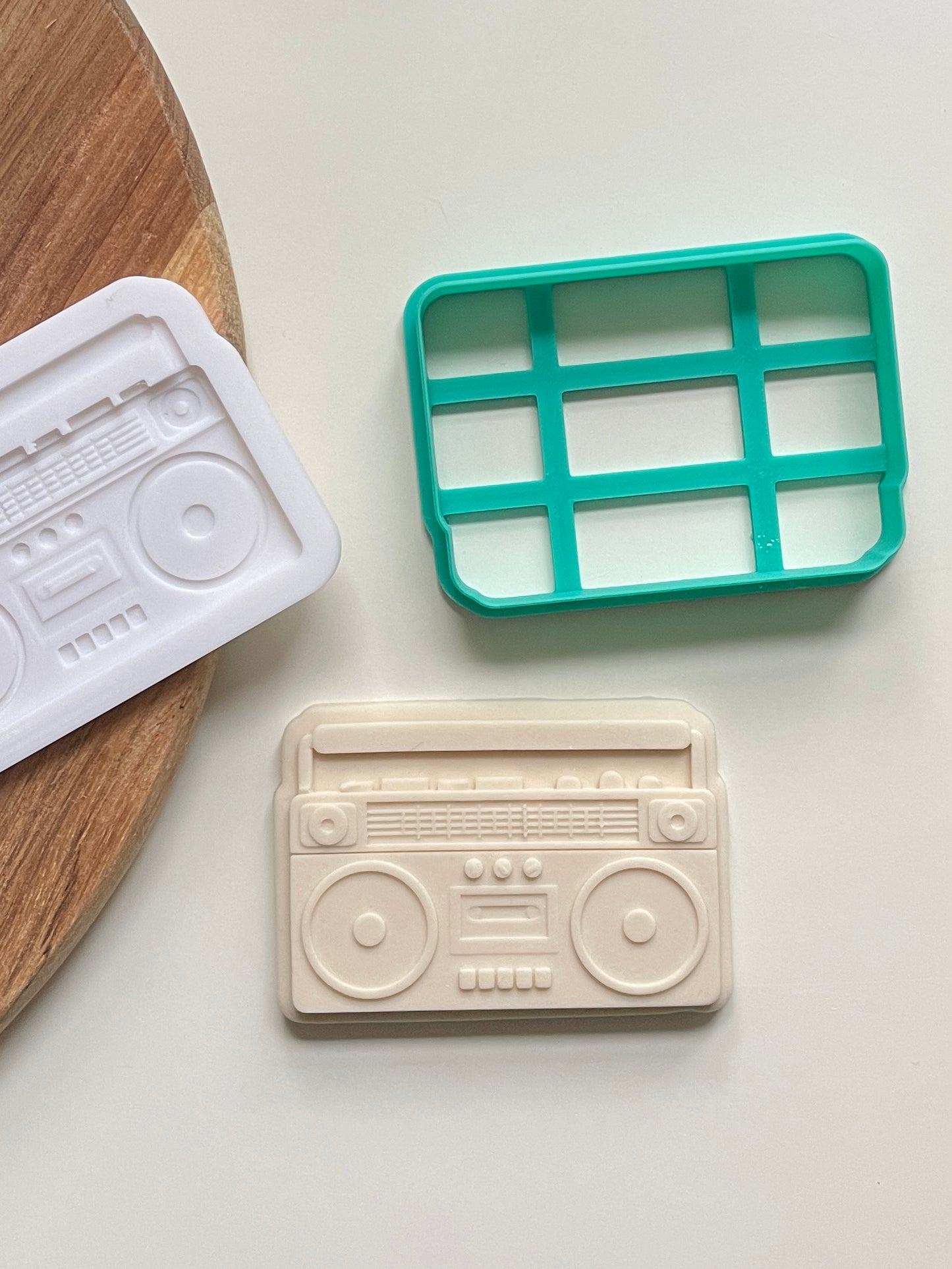 Boom Box Cassette Player | Embosser / Debosser And Cutter Set. 3D Printed Embosser.