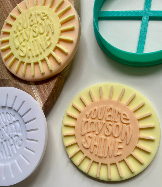 You are my son shine 3d printed debosser and cutter set for using with fondant to make toppers for biscuits and cakes.