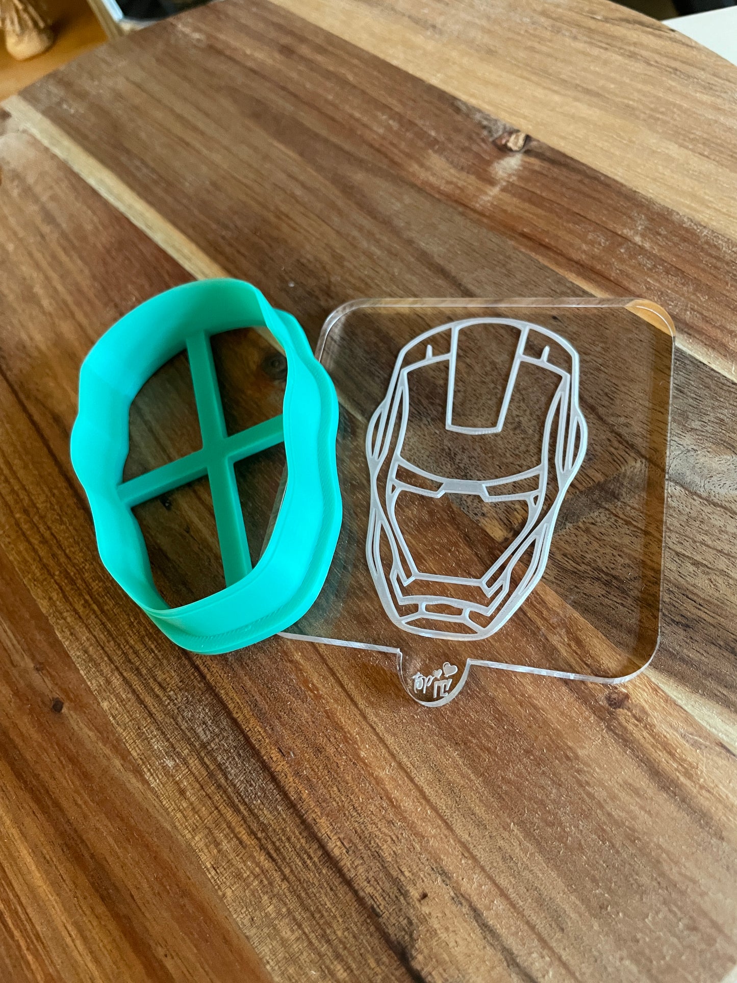 Iron Man Face. Acrylic Debosser And Cutter Set