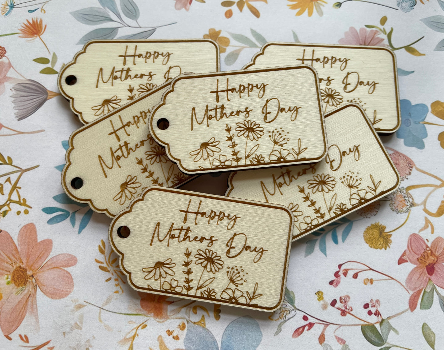 Happy Mother’s Day gift tags. Cake tags.  Wooden tags.