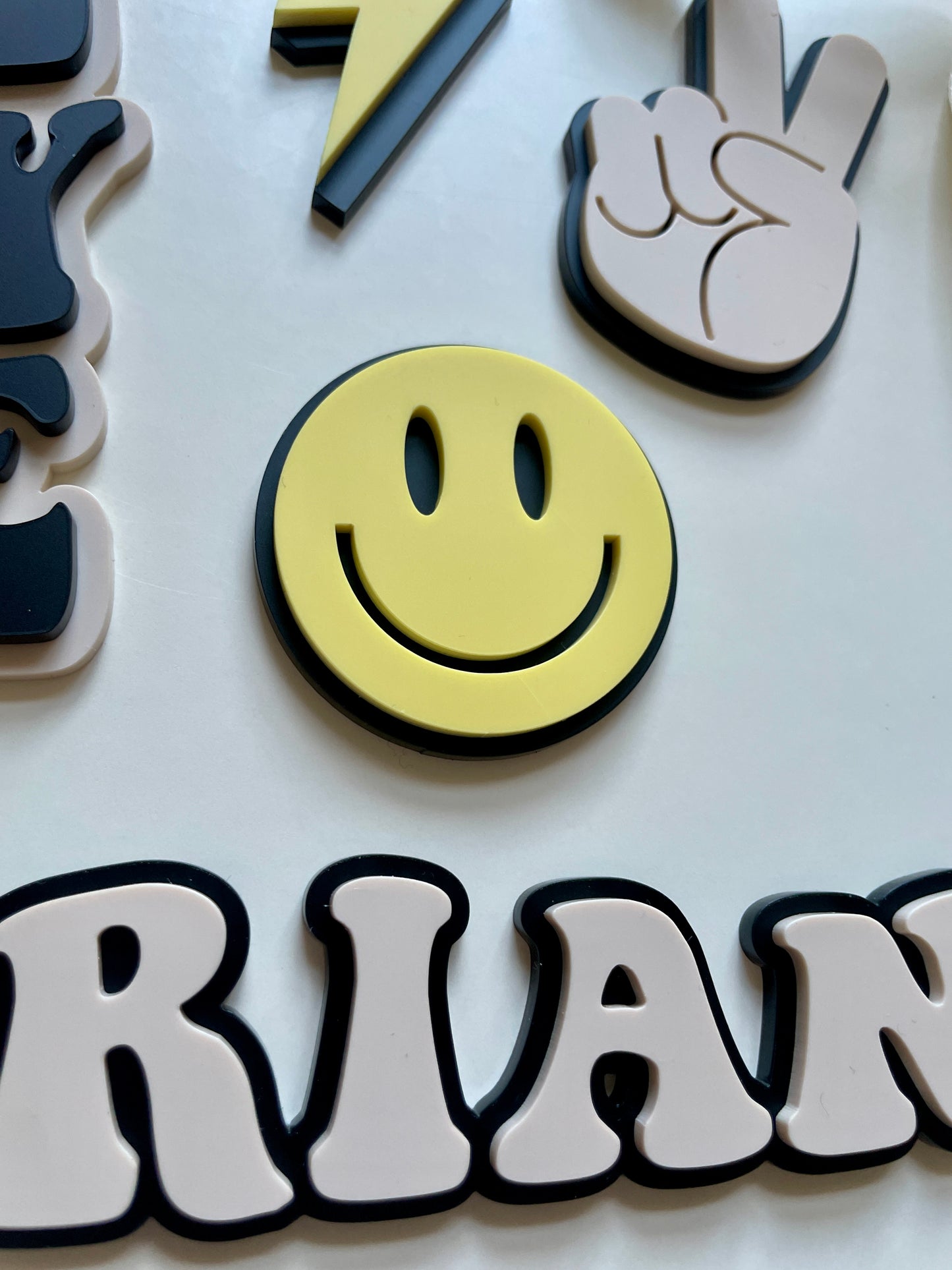 One Happy Dude. Smiley Face | Acrylic cake topper set.