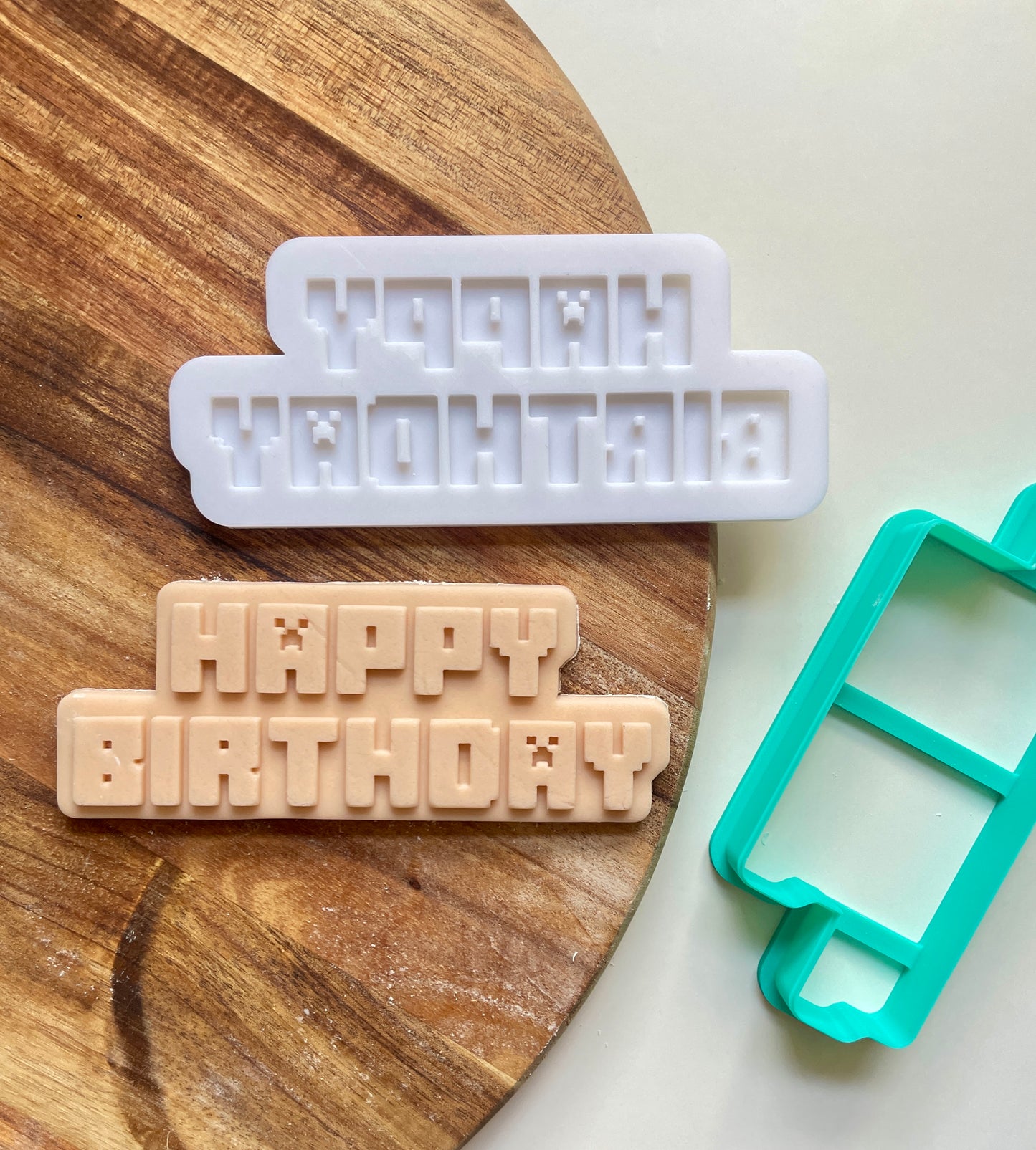 Happy Birthday Mine Craft | Embosser / Debosser And Cutter Set
