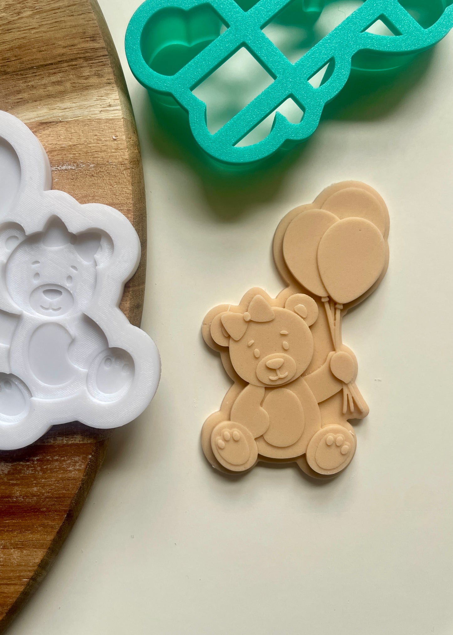 Bear Holding Balloons. Debosser / Embosser And Cutter.