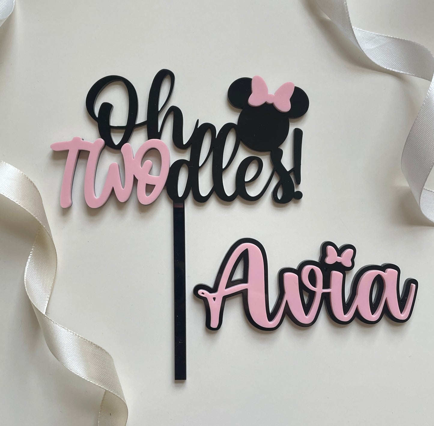 Twodles Acrylic Cake Topper