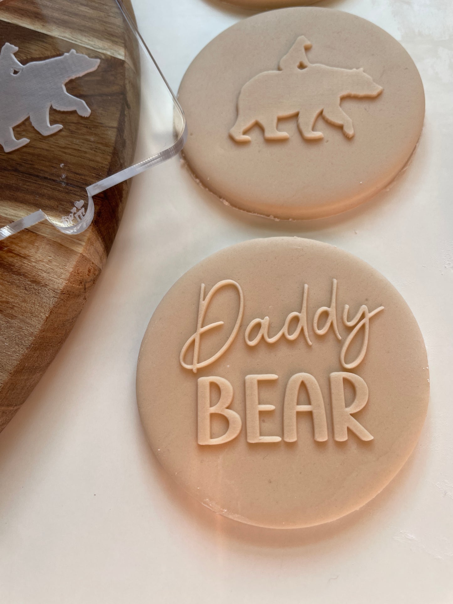Baby and Daddy bear Embosser debosser for icing fondant to use on cookies and cakes
