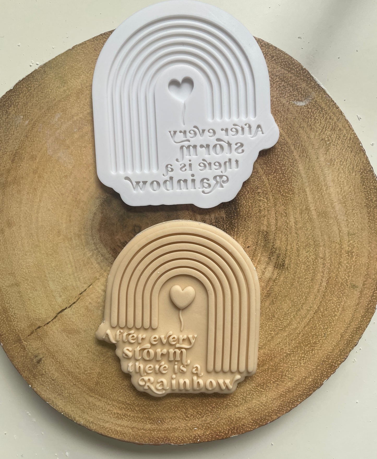 After Every Storm There Is A Rainbow | Debosser / Embosser And Cutter Set. Cookie Cutter.