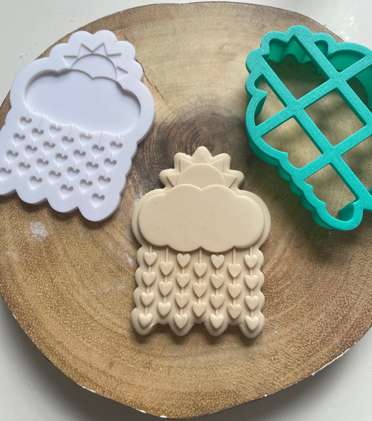 Sun Cloud And Heart Rain Baby Mobile | Debosser / Embosser And Cutter Set. 4 variations.