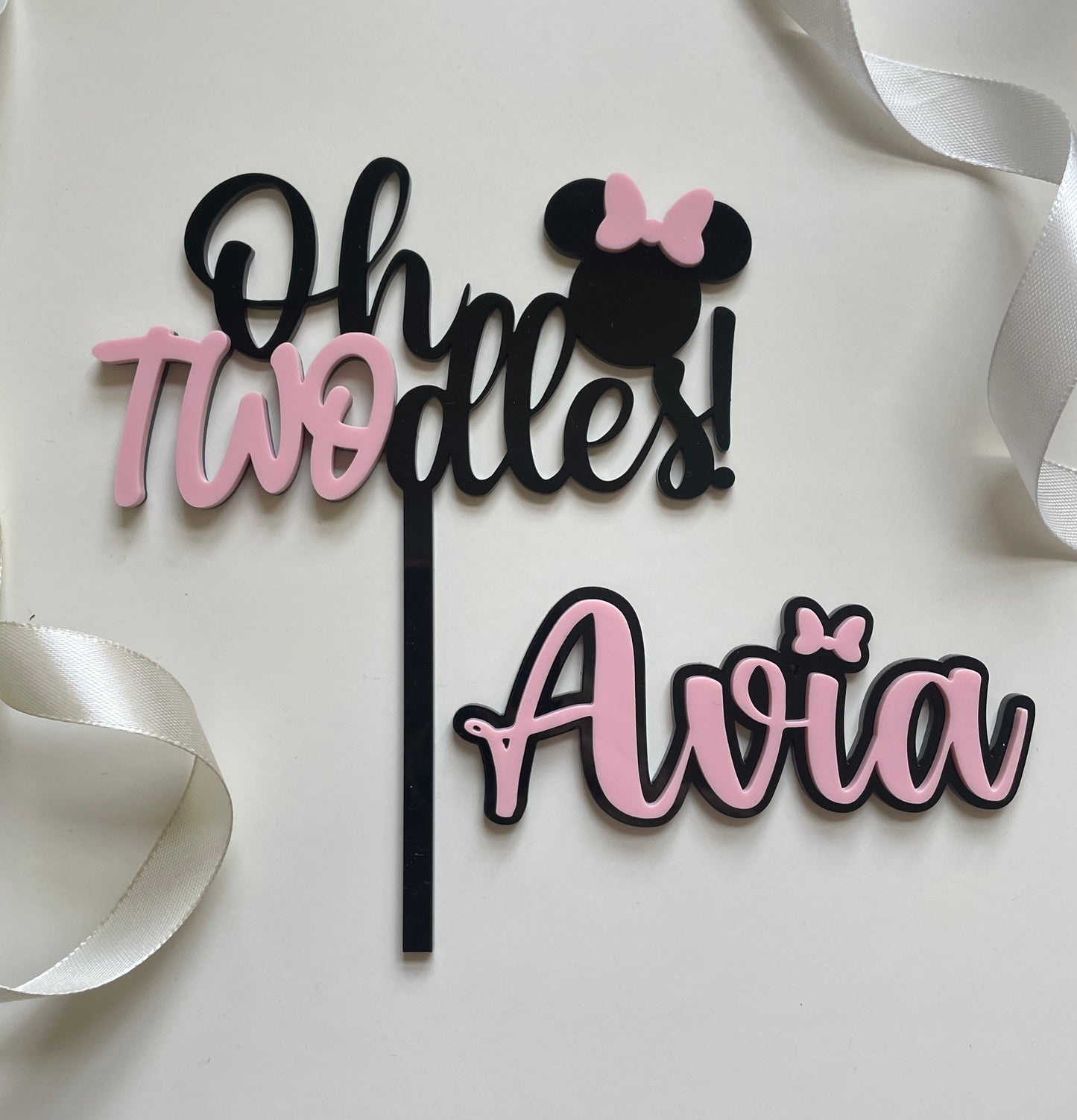 Twodles Acrylic Cake Topper