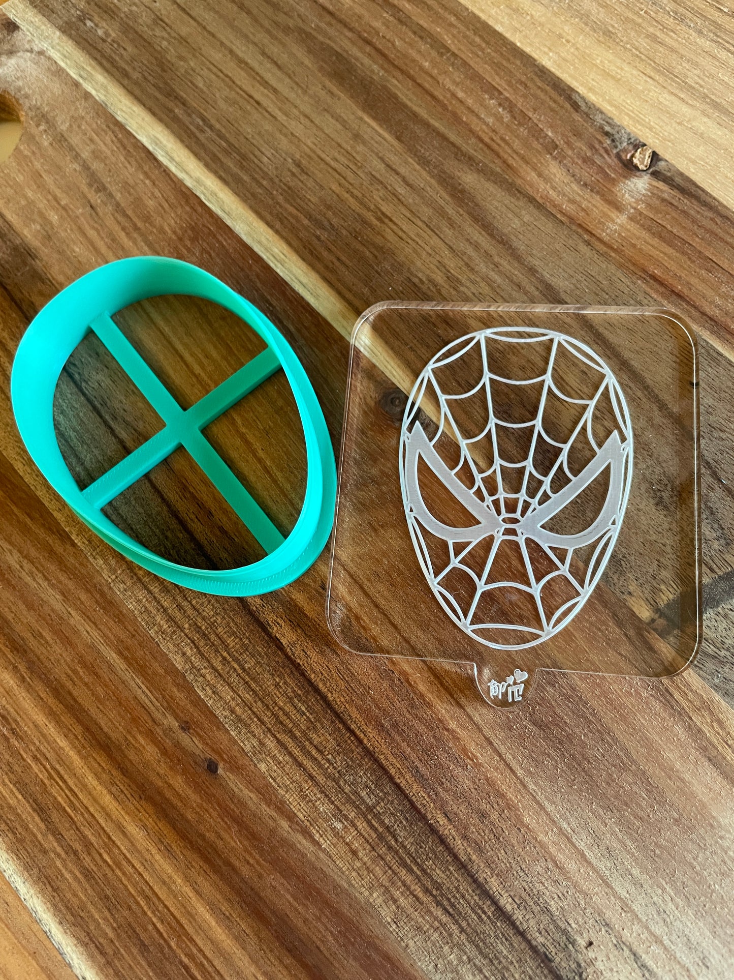 Spider Man Face. Acrylic Debosser And Cutter Set
