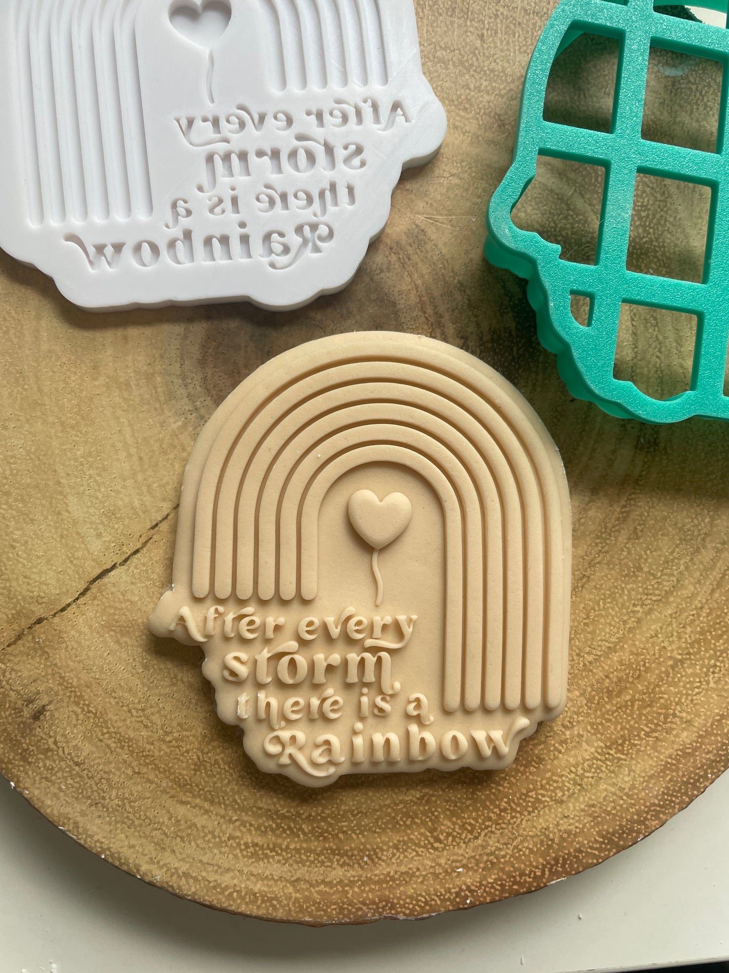 After Every Storm There Is A Rainbow | Debosser / Embosser And Cutter Set. Cookie Cutter.