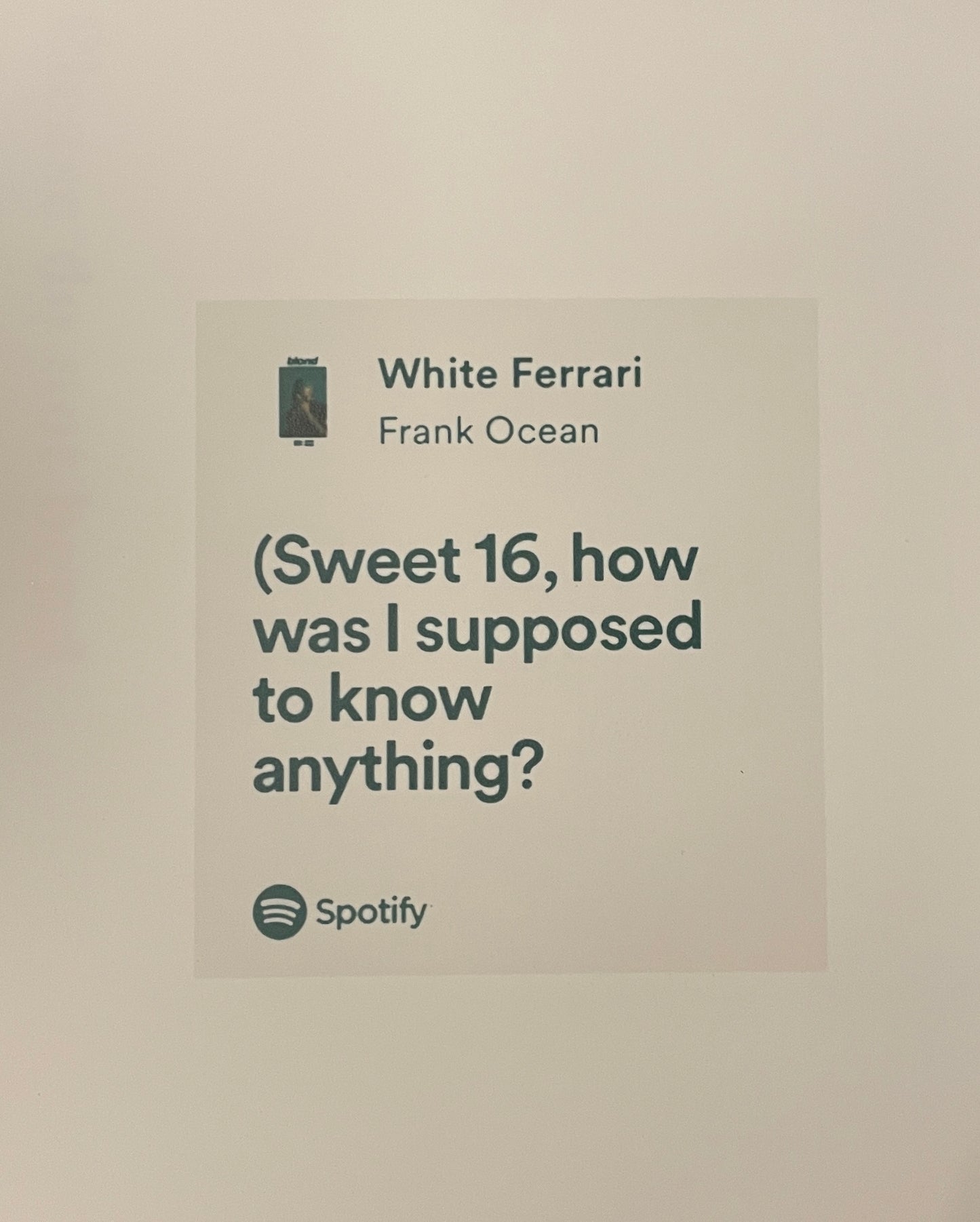 Sweet 16 Frank Ocean Edible Icing.