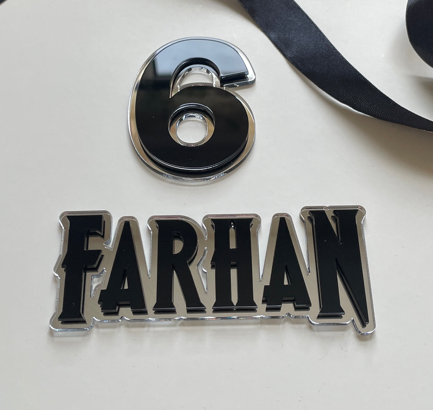 Black panther theme cake charm set