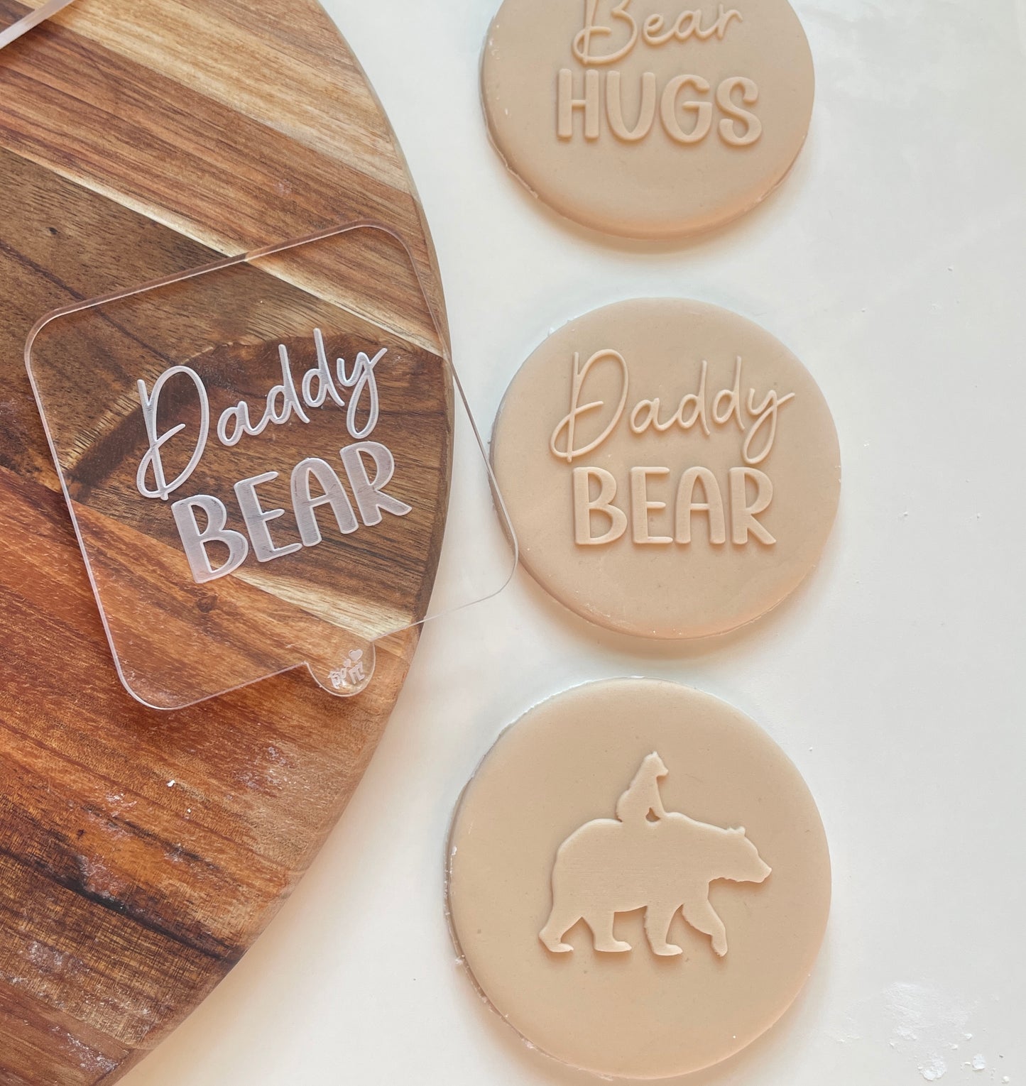 Daddy bear Embosser debosser for icing fondant to use on cookies and cakes