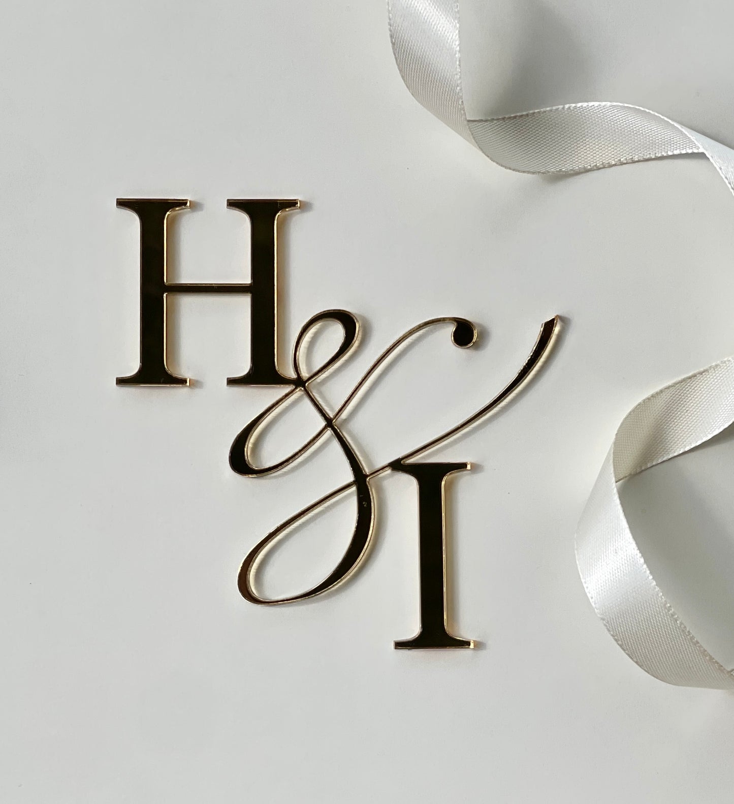Wedding Initial cake charm. Acrylic charm.