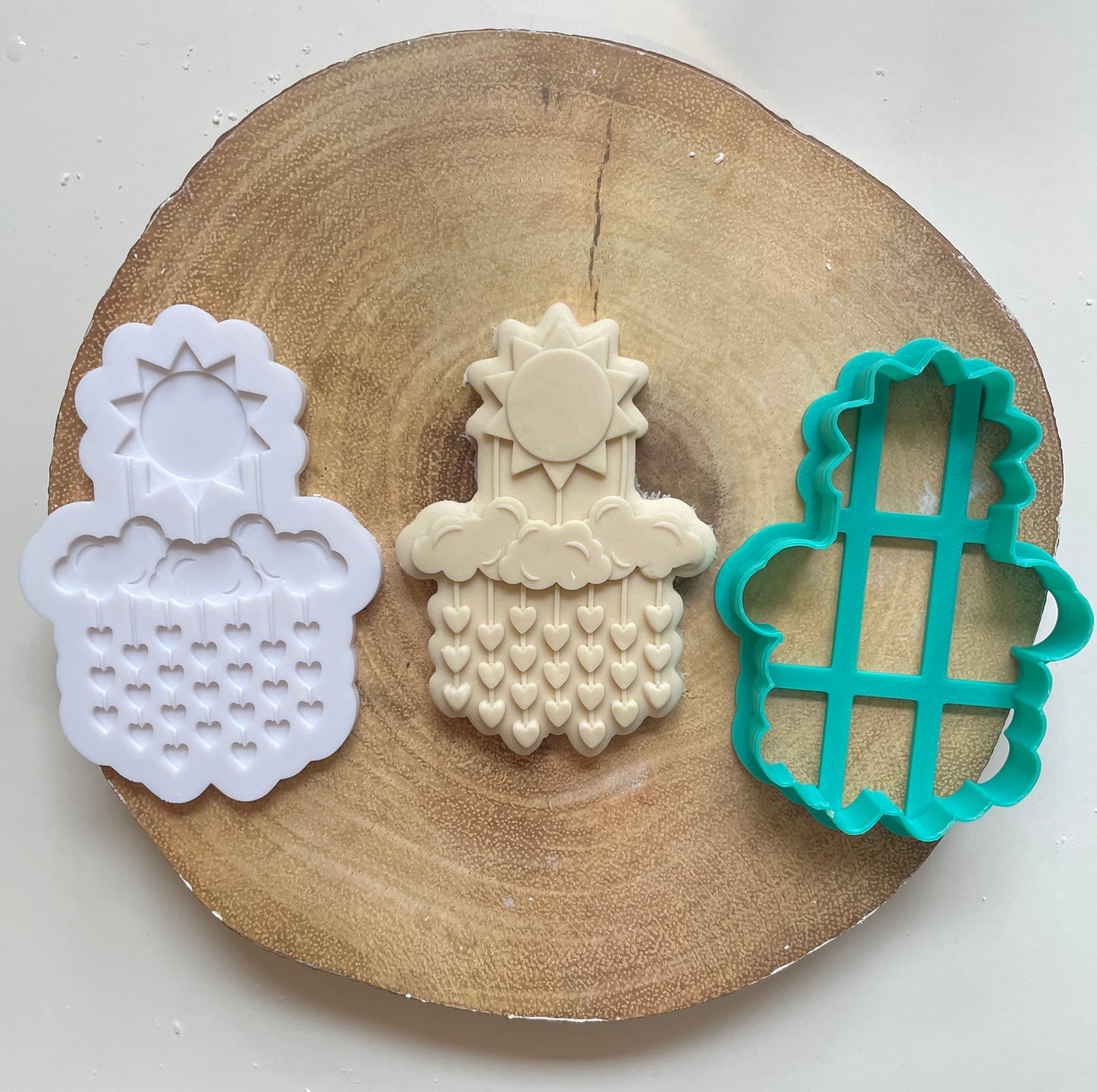 Sun Cloud And Heart Rain Baby Mobile | Debosser / Embosser And Cutter Set. 4 variations.