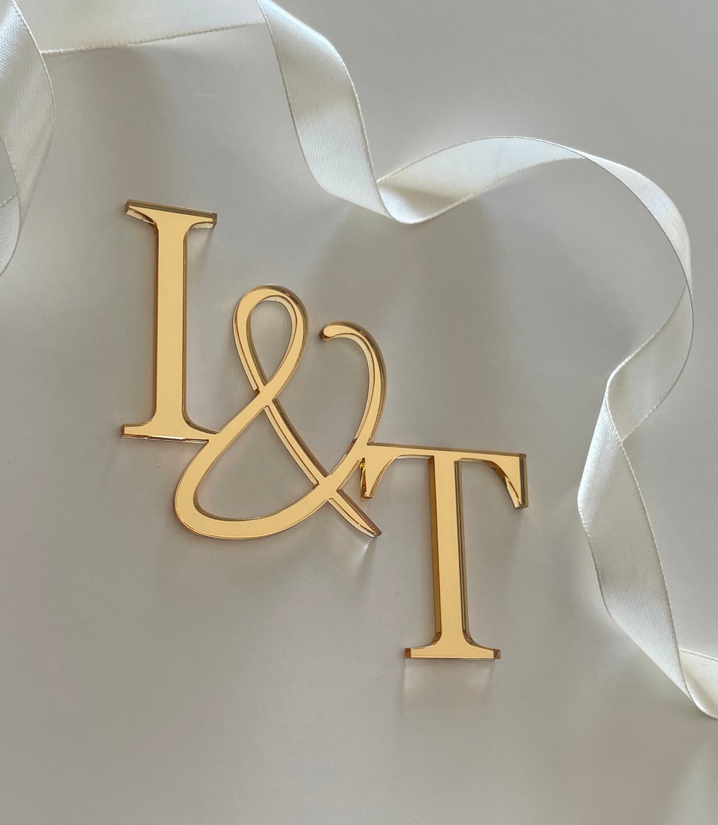 Wedding Initial cake charm. Acrylic charm.