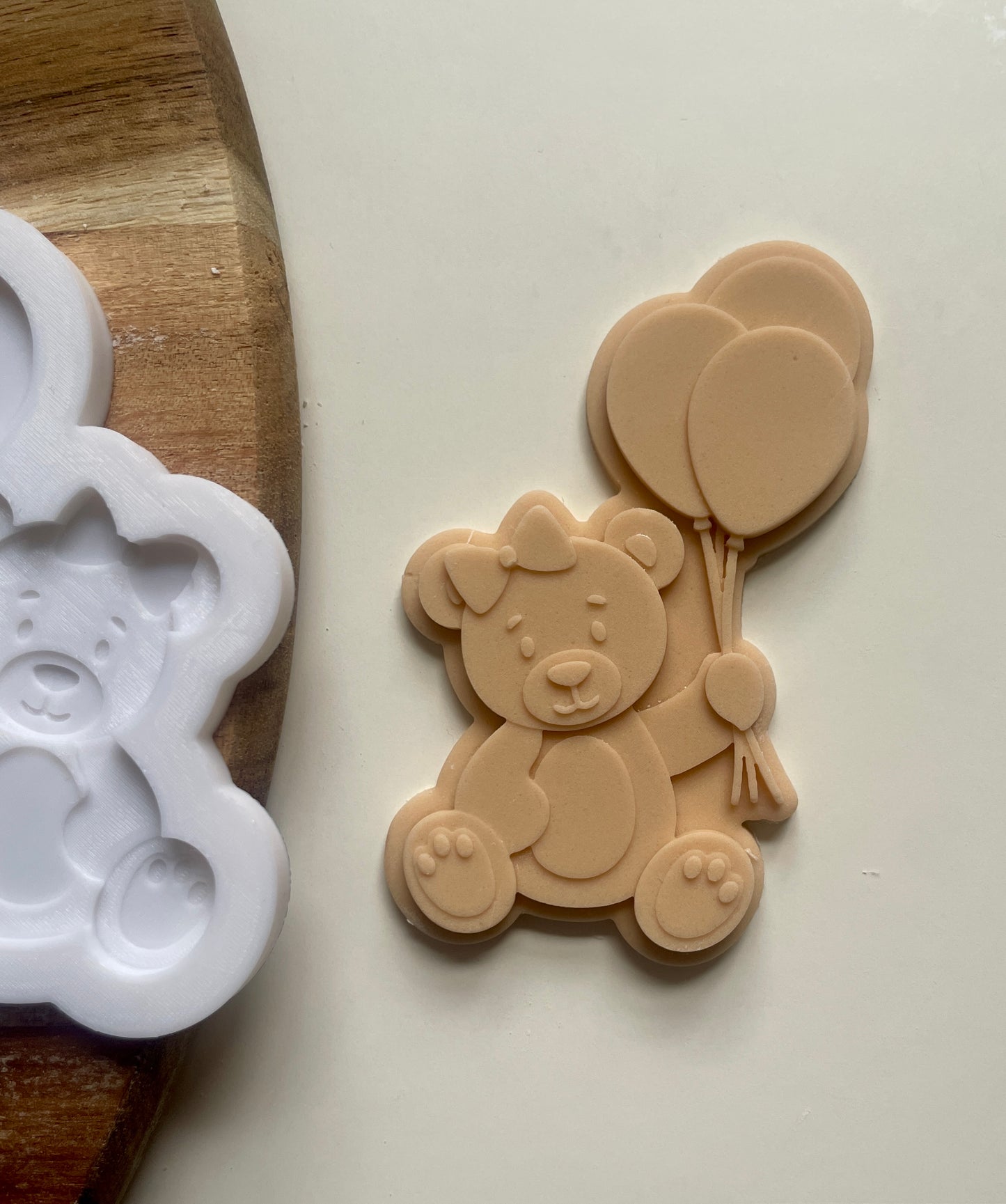 Bear Holding Balloons. Debosser / Embosser And Cutter.