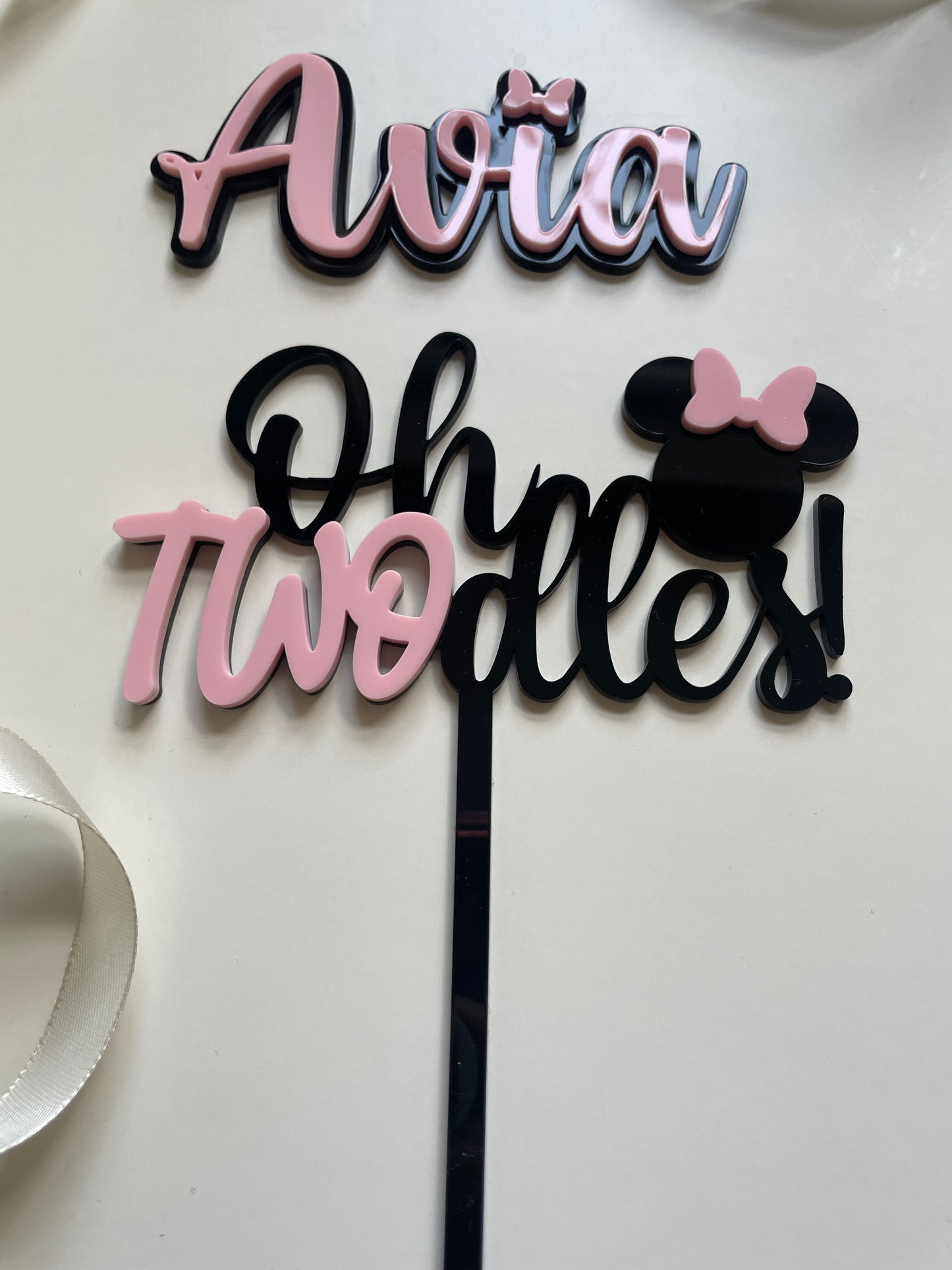 Twodles Acrylic Cake Topper