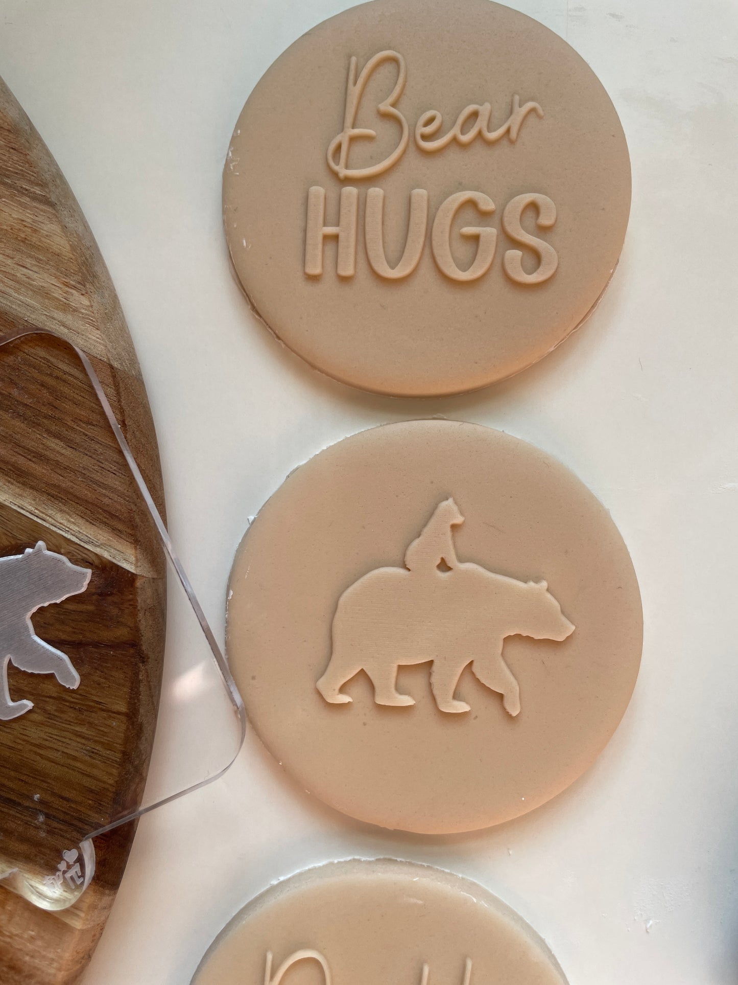 Baby and Daddy bear Embosser debosser for icing fondant to use on cookies and cakes