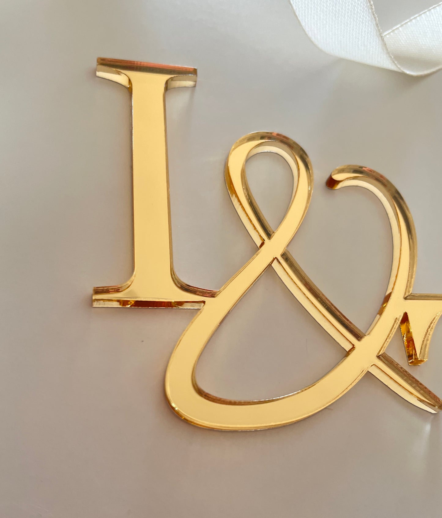 Wedding Initial cake charm. Acrylic charm.