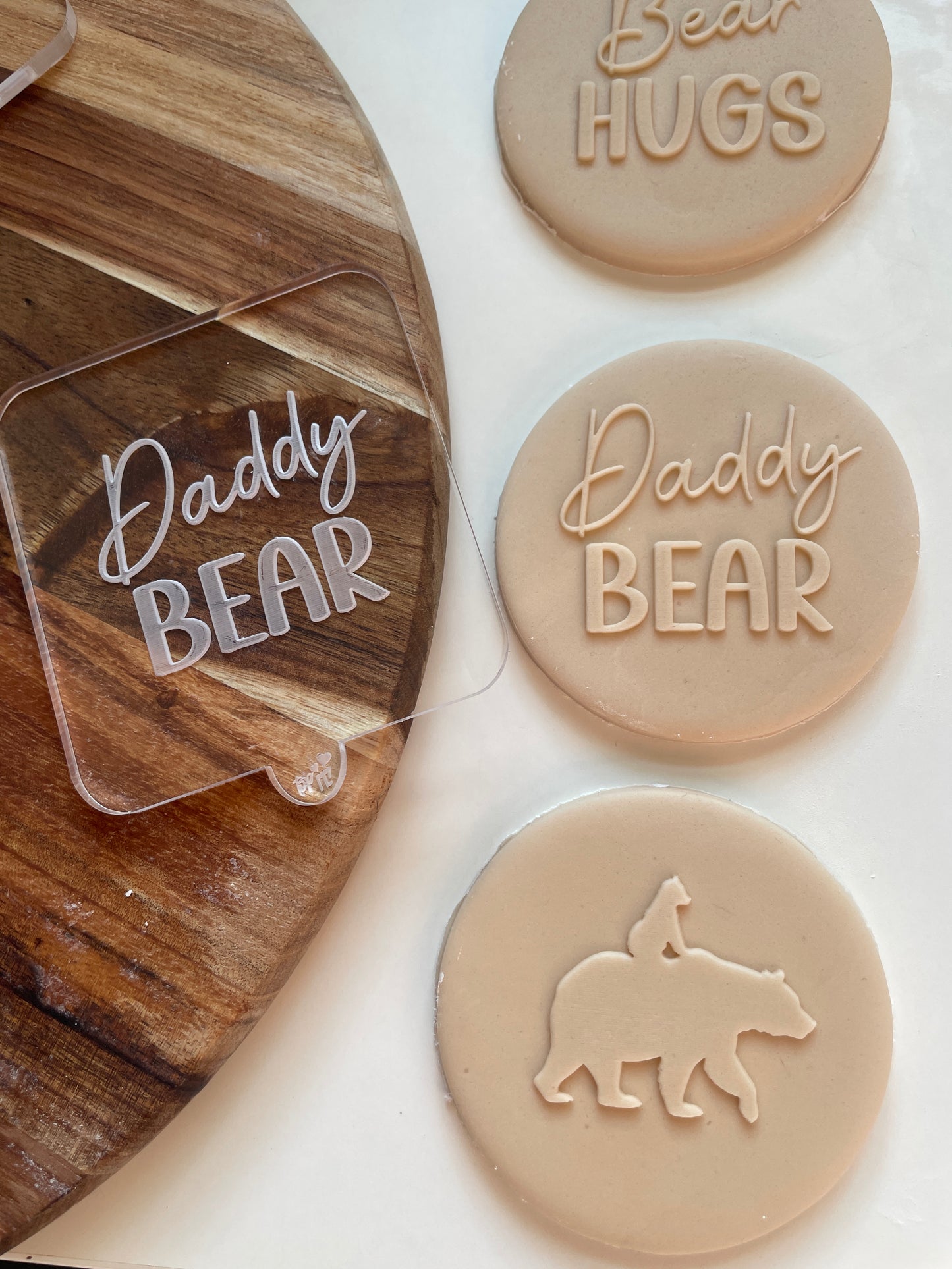 Daddy bear Embosser debosser for icing fondant to use on cookies and cakes