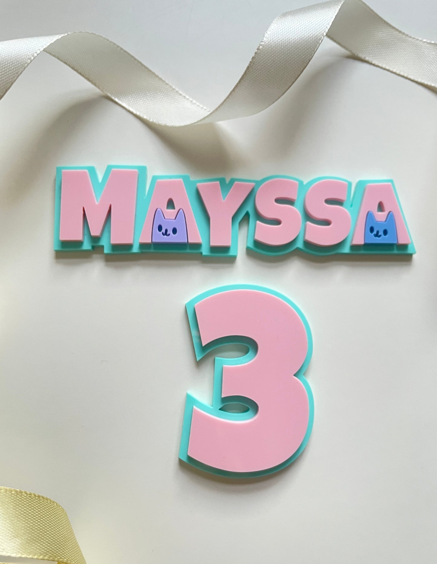 Gabby dollhouse themed name and age charm