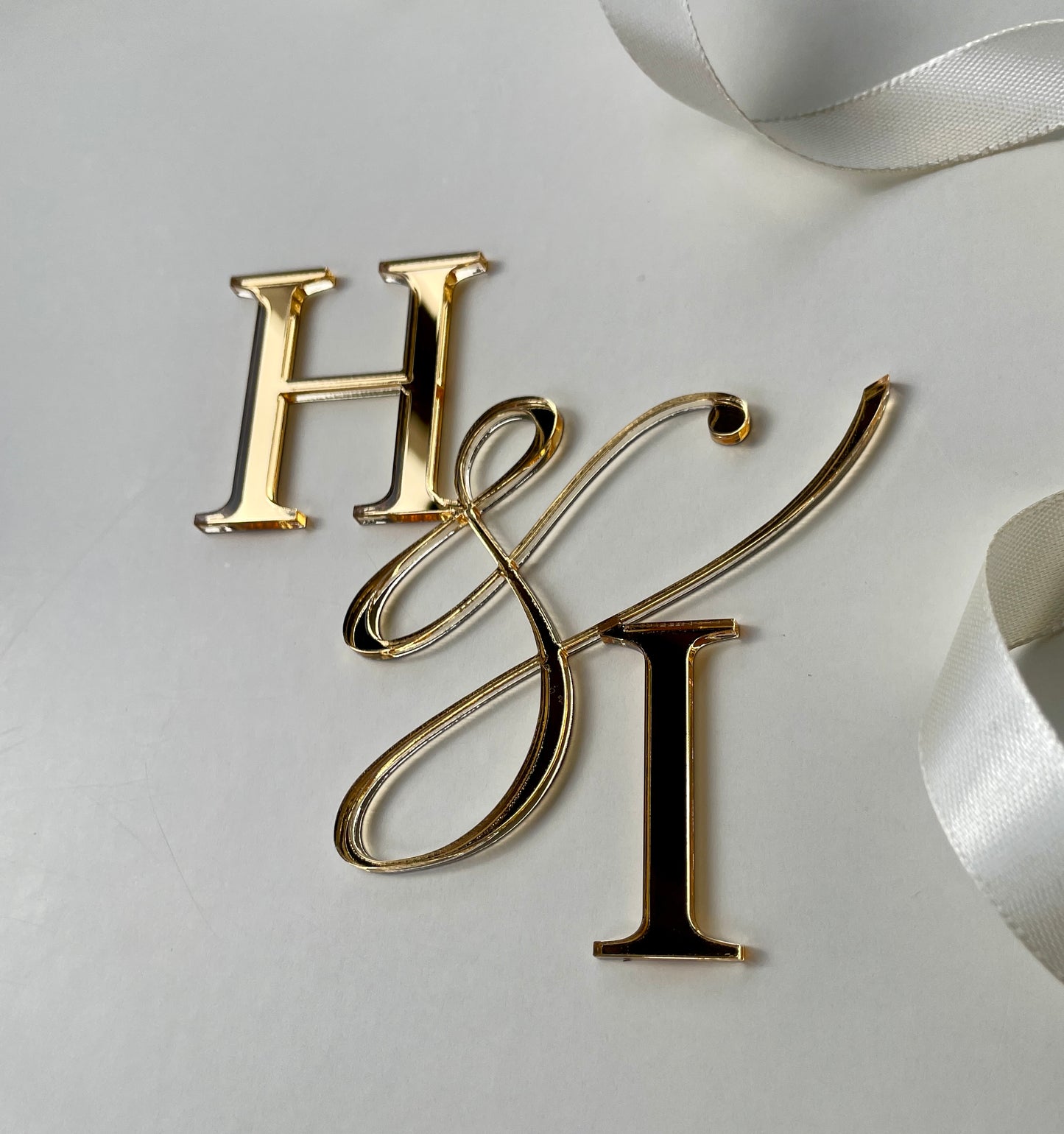 Wedding Initial cake charm. Acrylic charm.