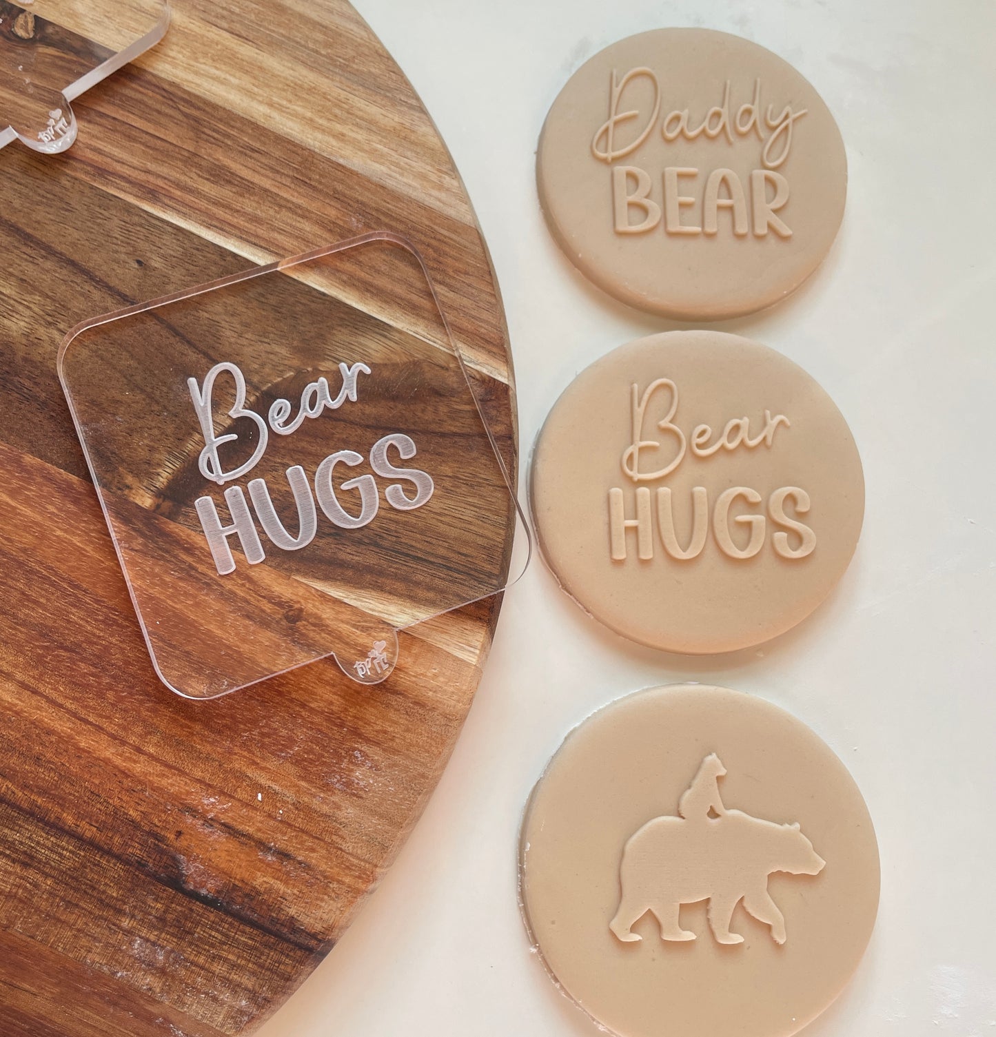 Bear hugs Embosser debosser for icing fondant to use on cookies and cakes