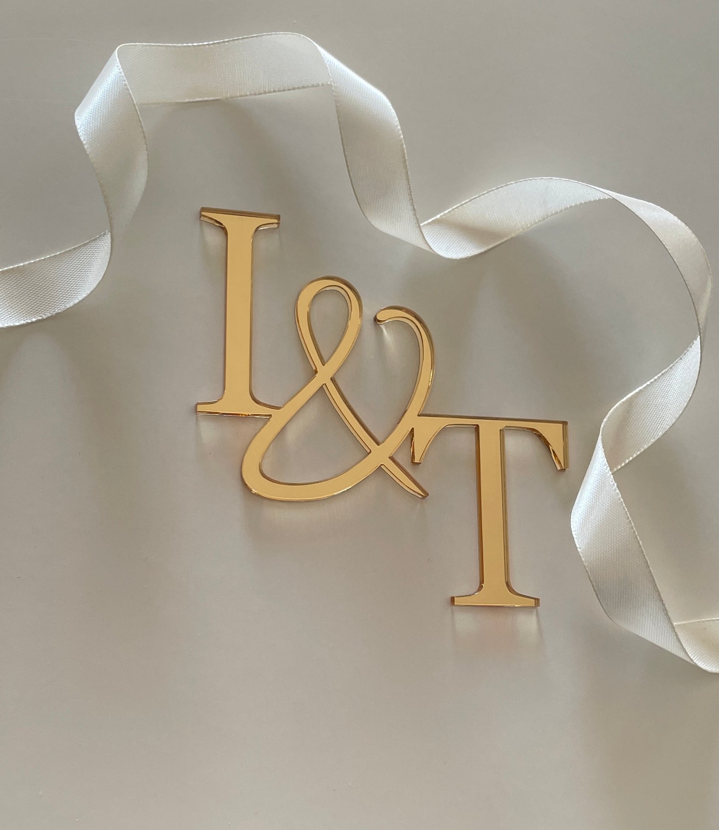 Wedding Initial cake charm. Acrylic charm.