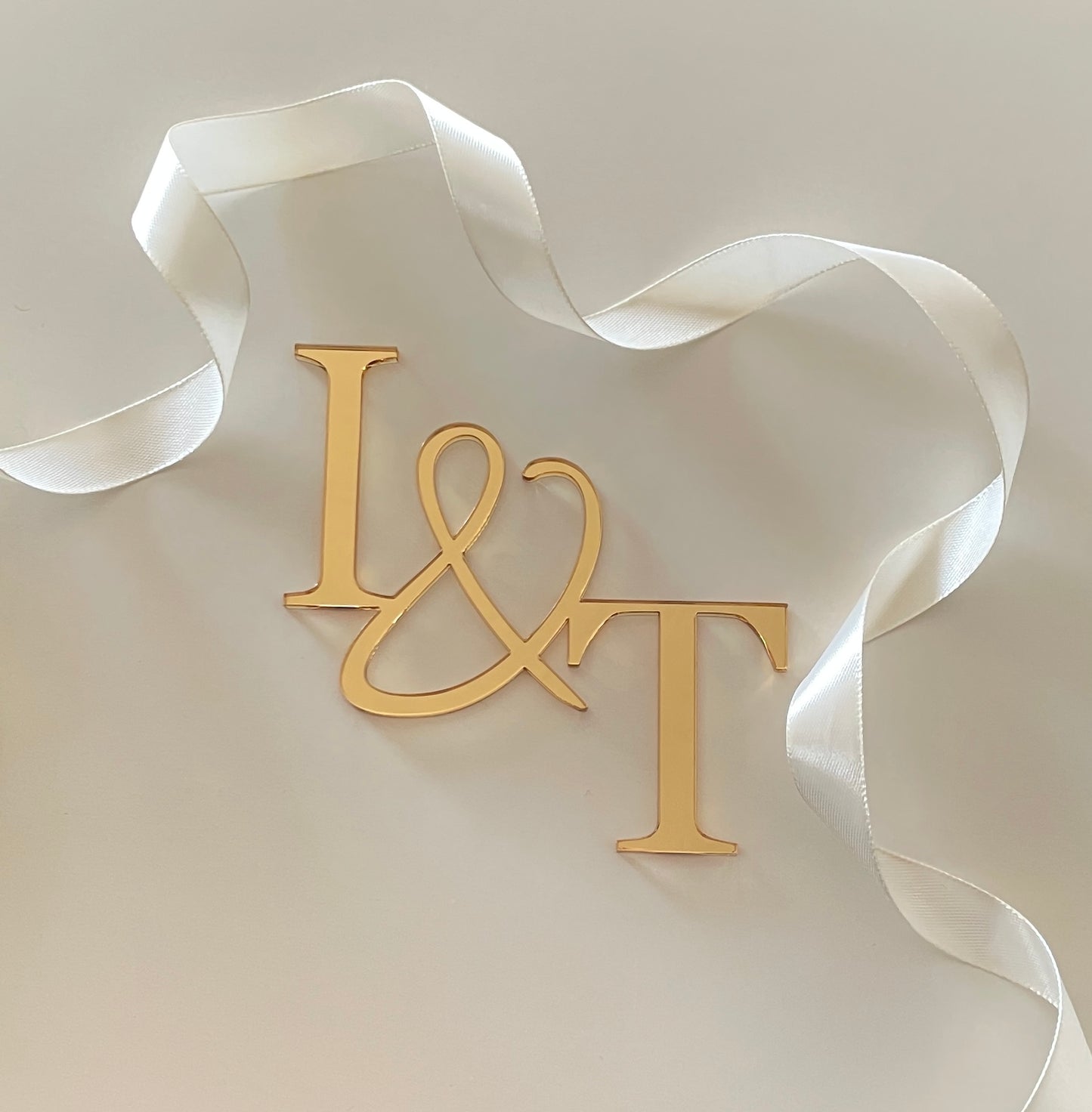 Wedding Initial cake charm. Acrylic charm.