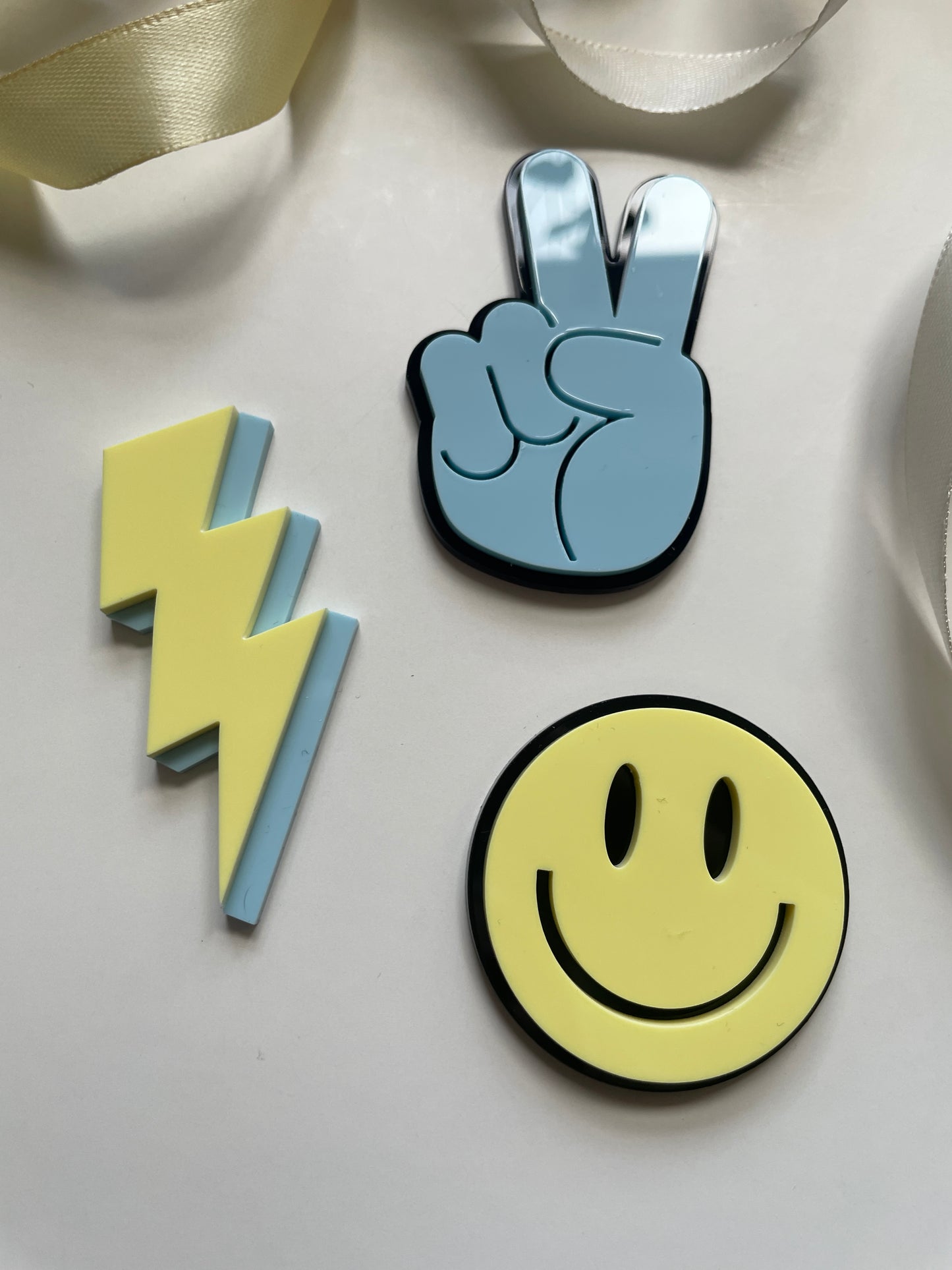 Young Wild And Three. Acrylic Topper Set. Mini Charms Available to match.