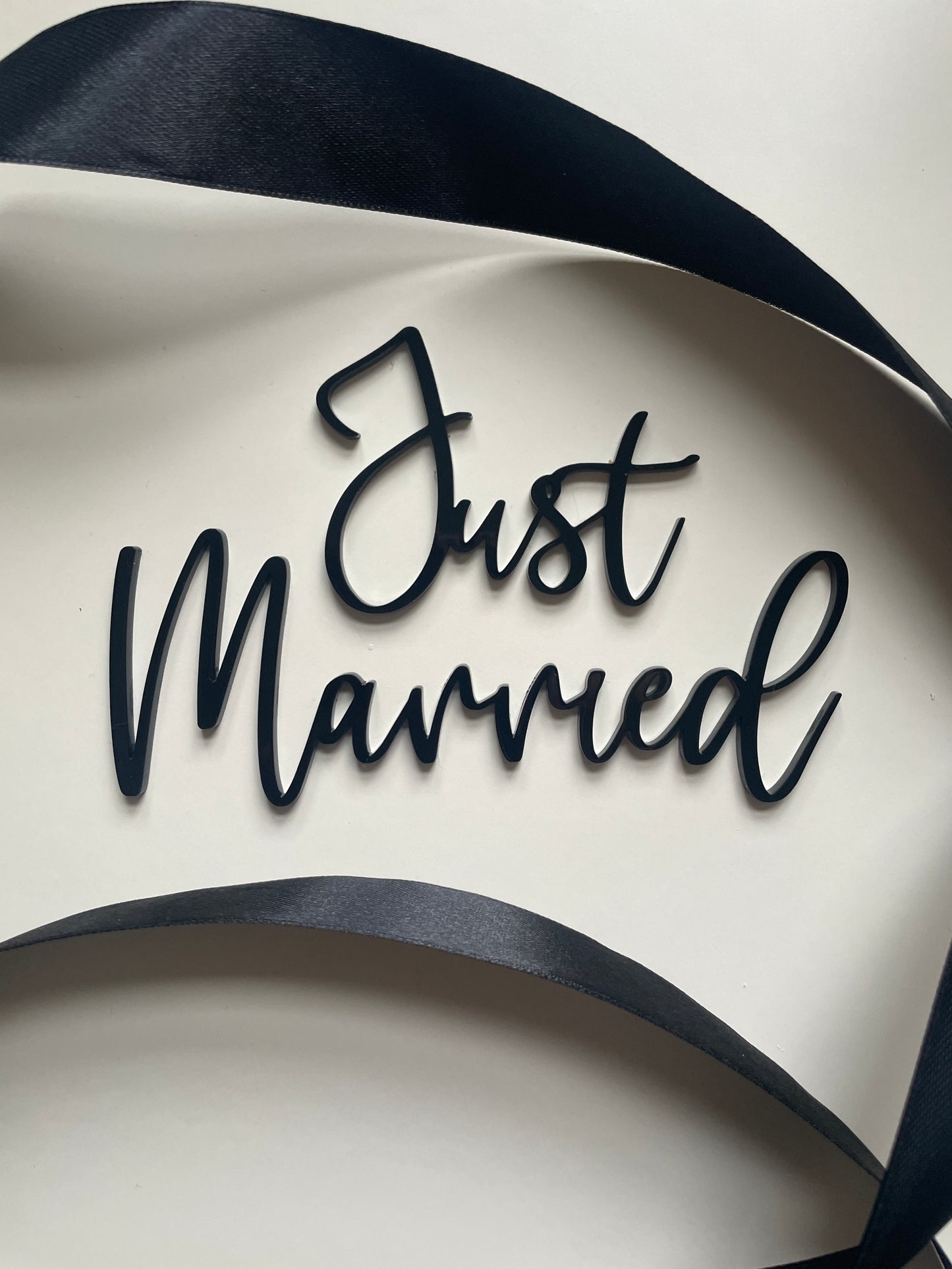 Just Married | Black Acrylic Cake Charm