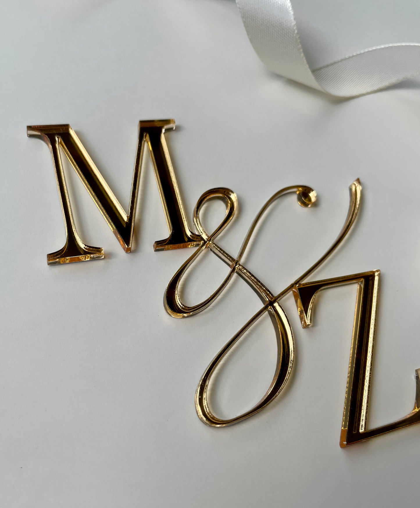 Wedding Initial cake charm. Acrylic charm.