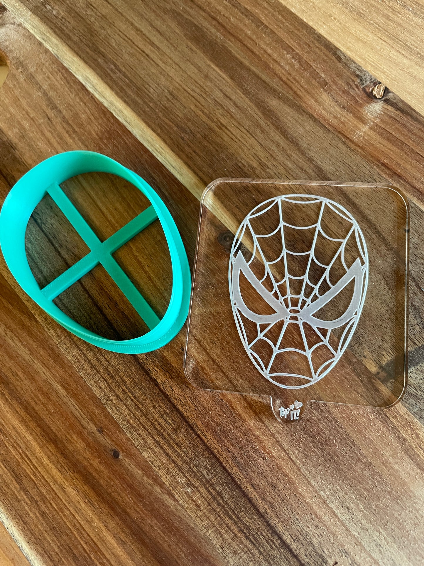 Spider Man Face. Acrylic Debosser And Cutter Set