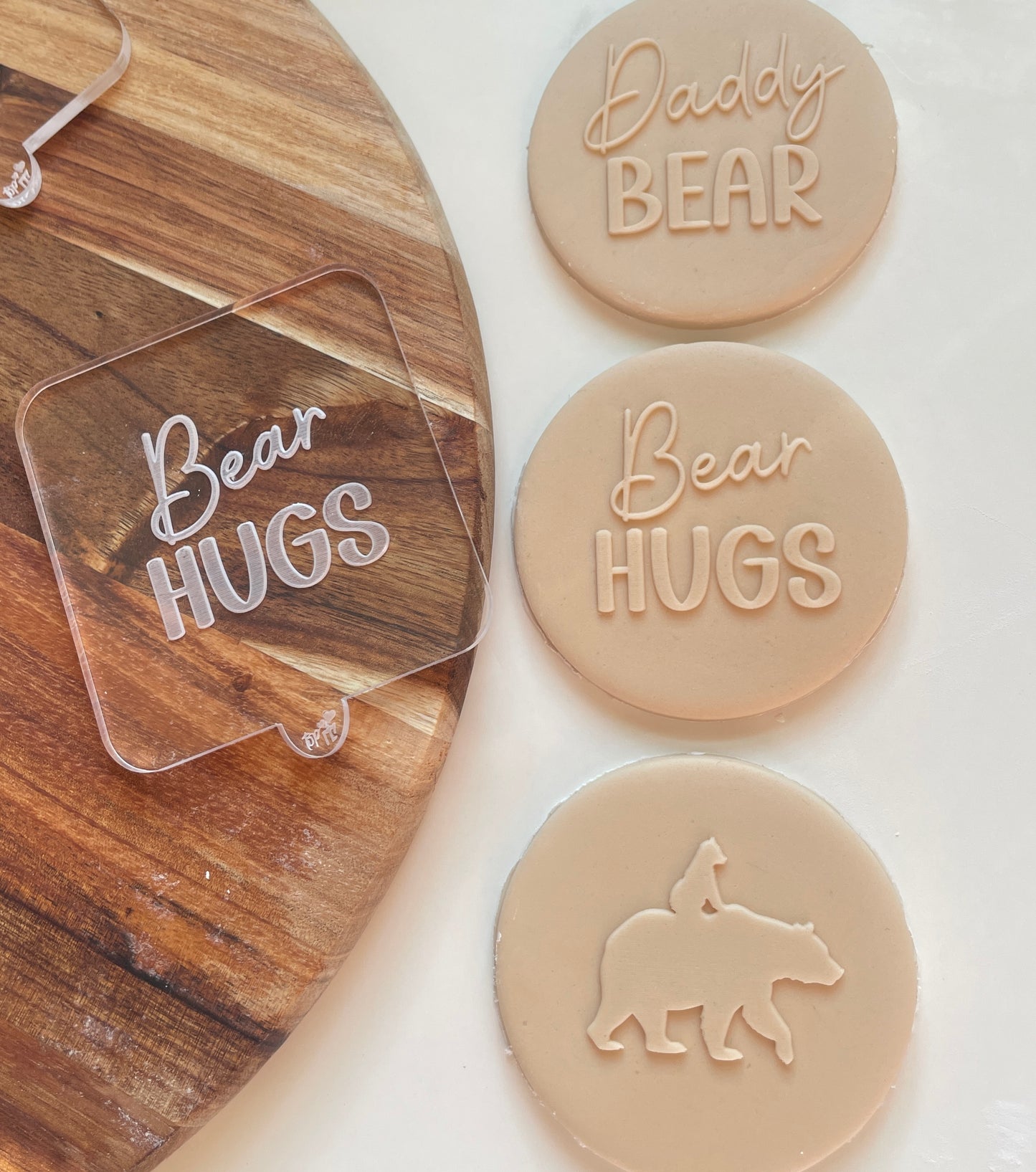 Bear hugs Embosser debosser for icing fondant to use on cookies and cakes