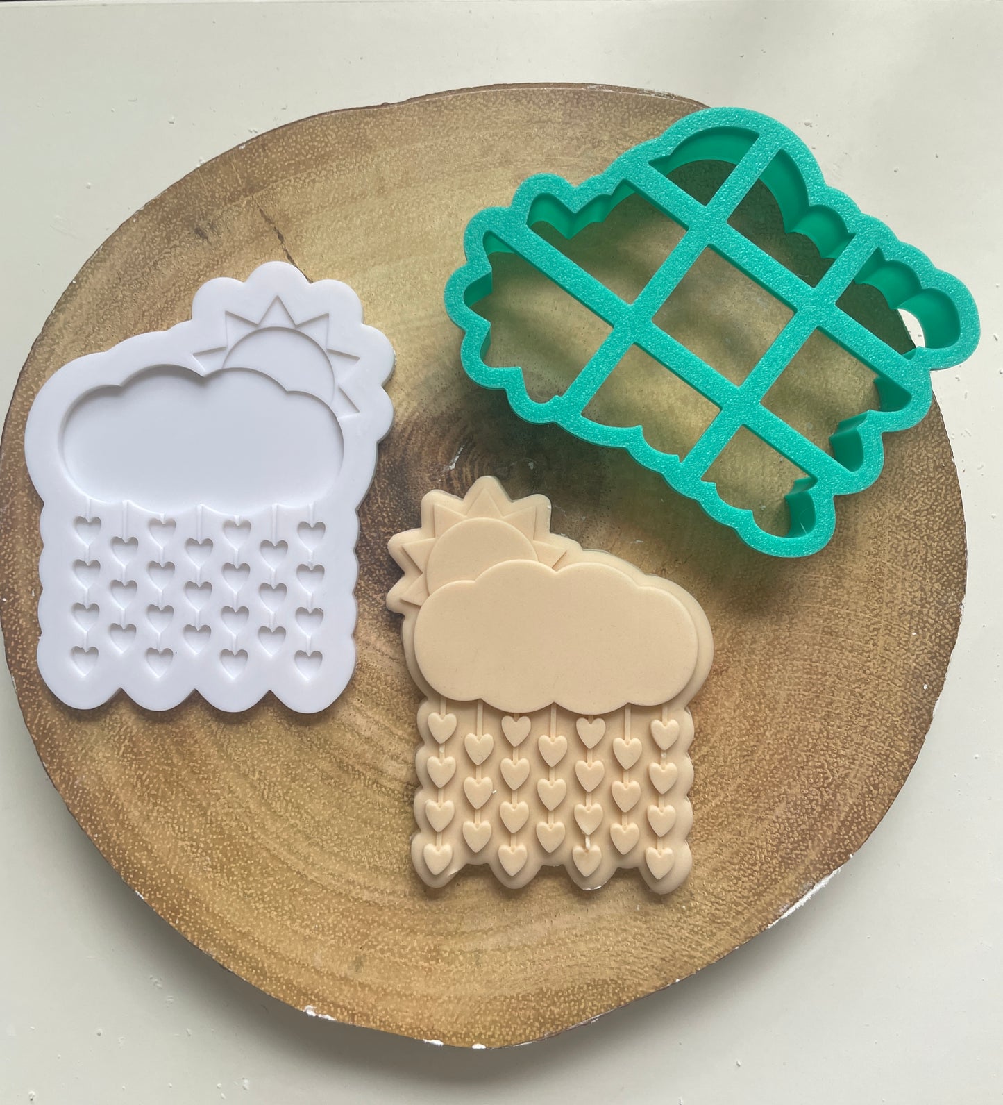 Sun Cloud And Heart Rain Baby Mobile | Debosser / Embosser And Cutter Set. 4 variations.