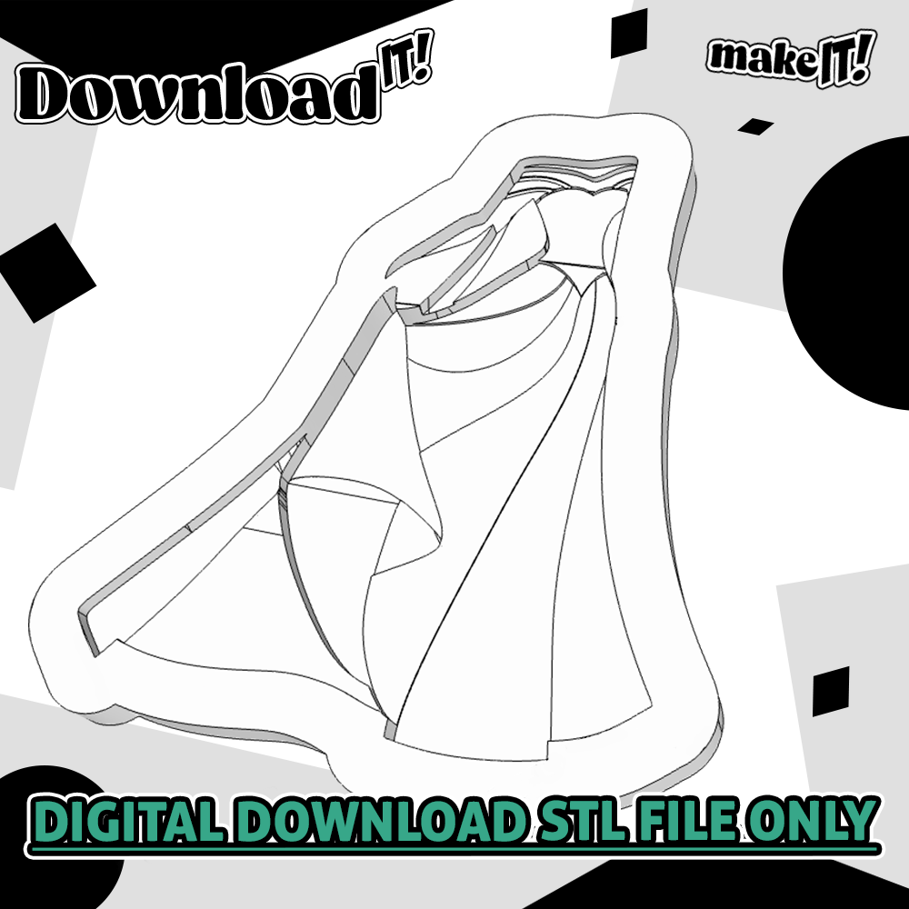 Ice Princess Dress | Embosser And Cutter STL File