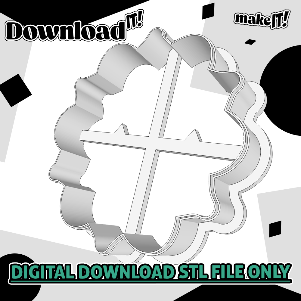 stl file for arabic flower fondant embosser and cutter