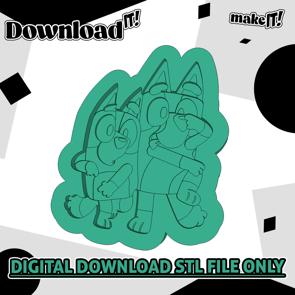 Bluey And Bingo Silly | Embosser And Cutter STL File