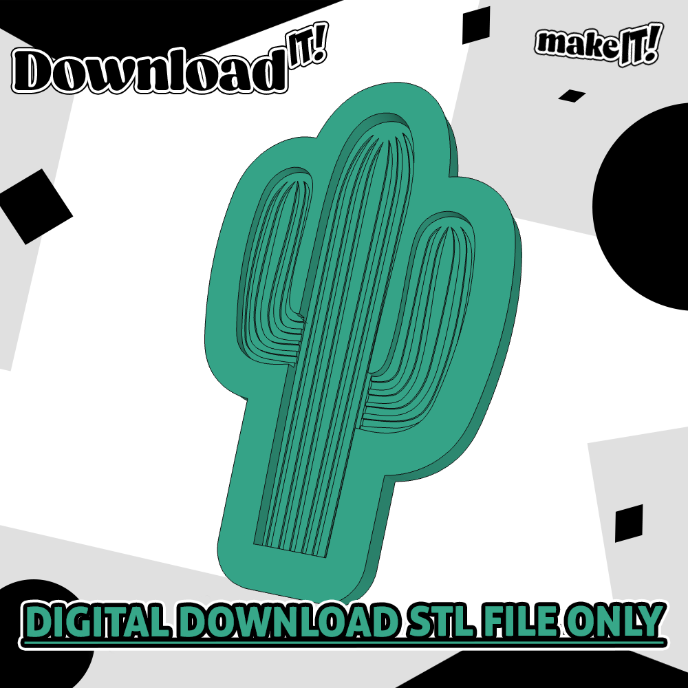 Stripey Cactus | Embosser And Cutter STL File