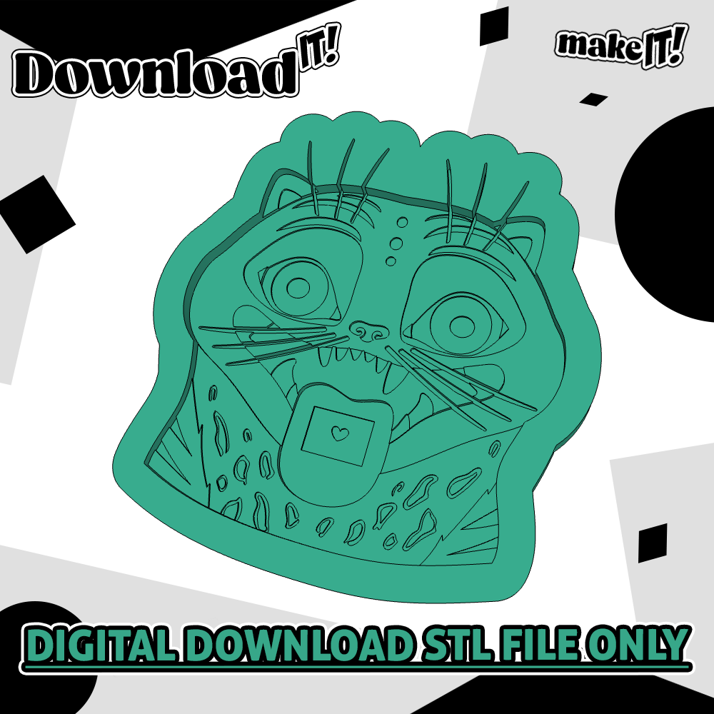 Derpy Tiger | Embosser And Cutter STL File