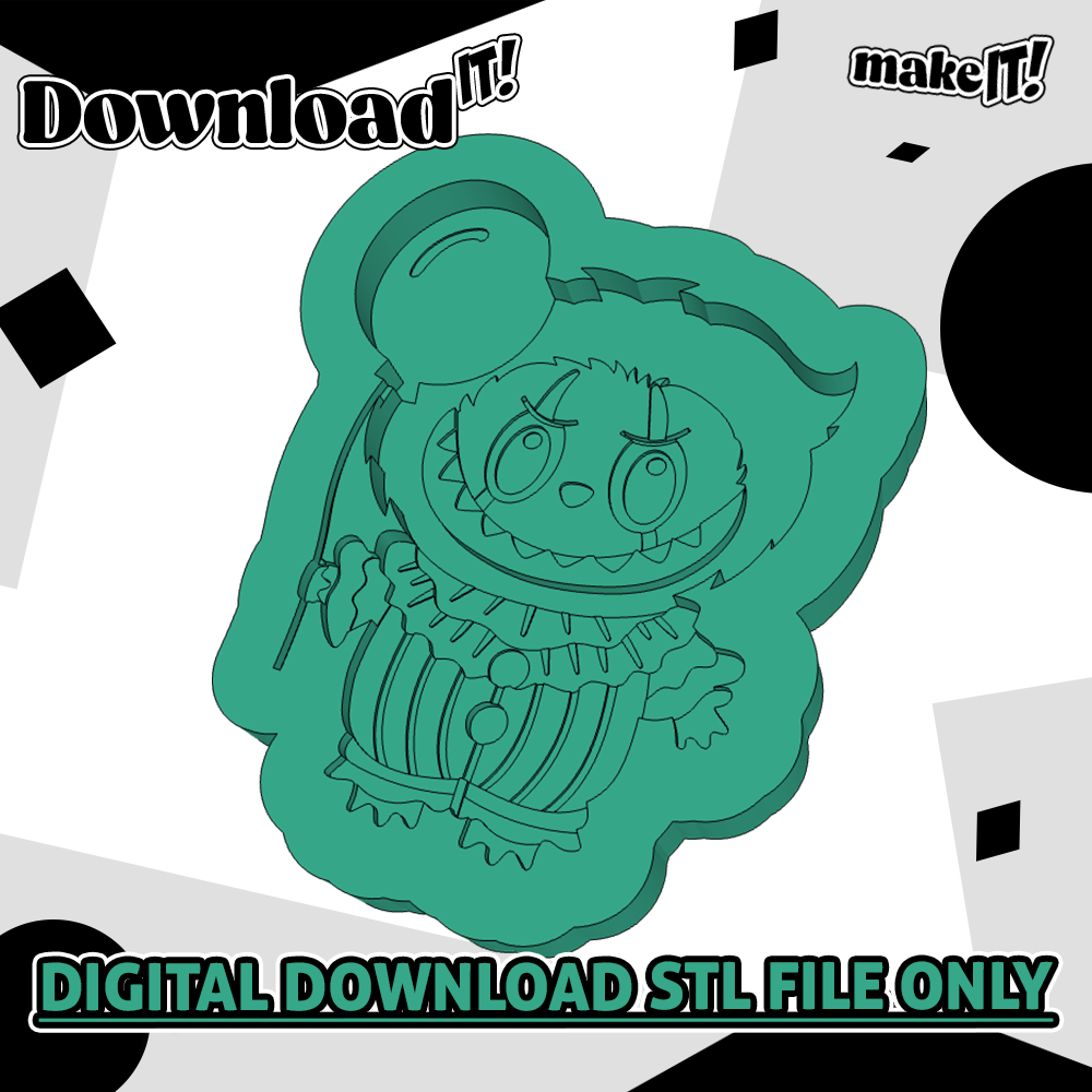 it clown horror stl file fore 3d printing cookie stamps