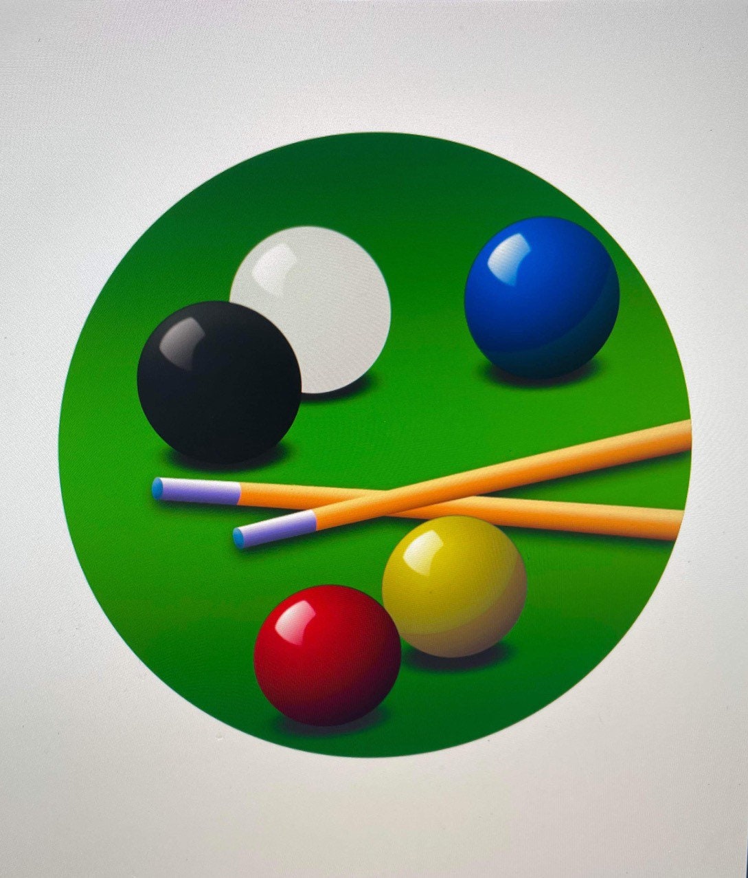 Snooker themed edible icing. Circle Up to 7 inch.
