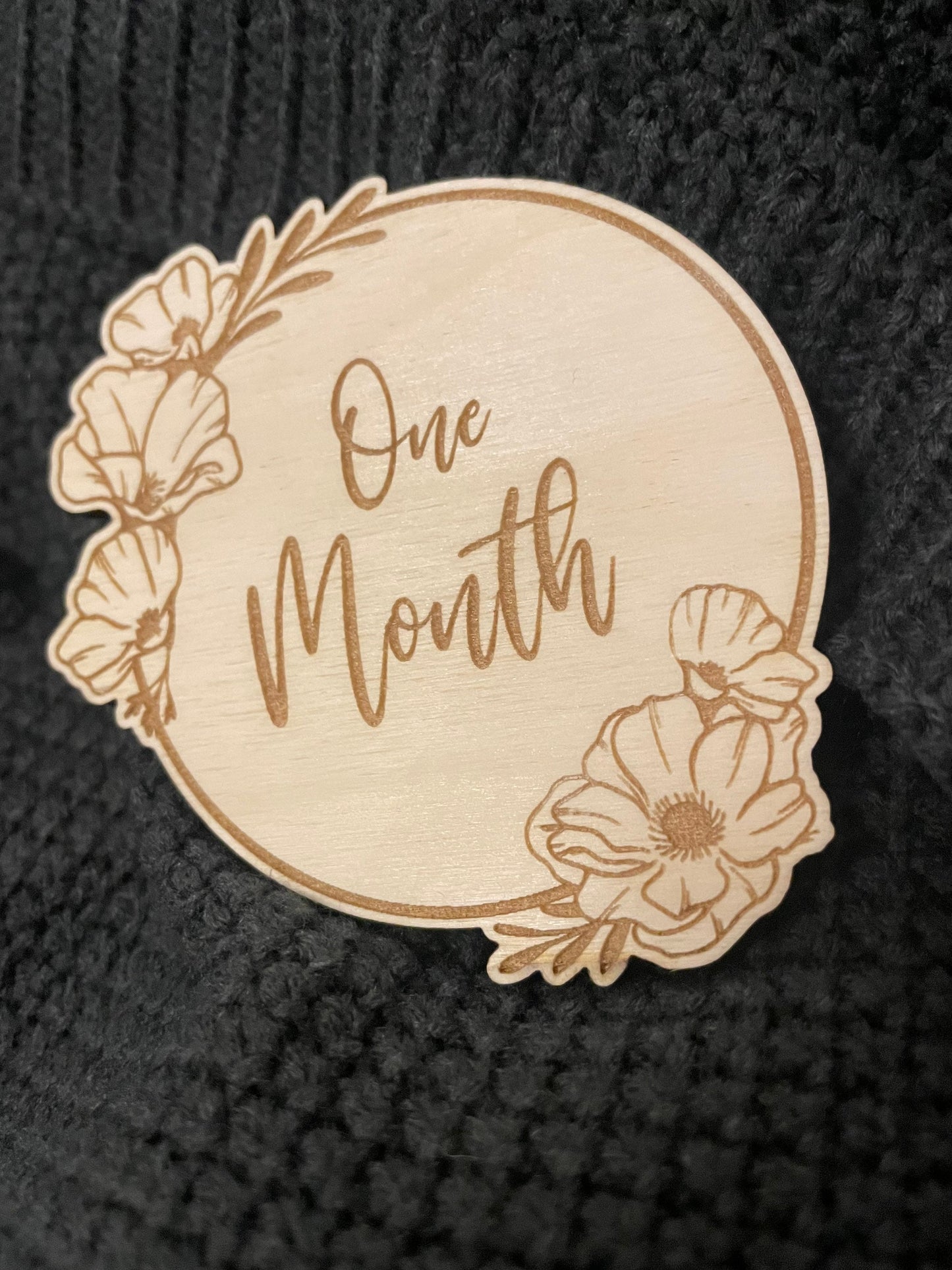 Floral Milestone signs. Baby announcement disc. Nursery Wall decor.