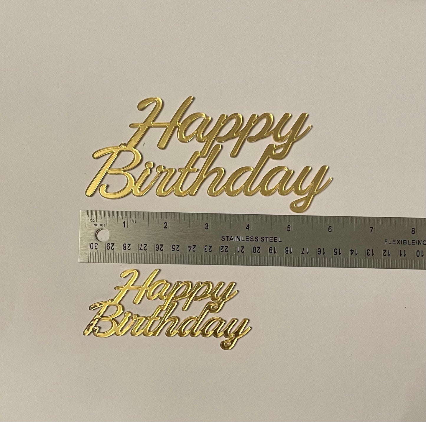 Happy Birthday cake Charm / sheet cake charm. Mirror acrylic charm.