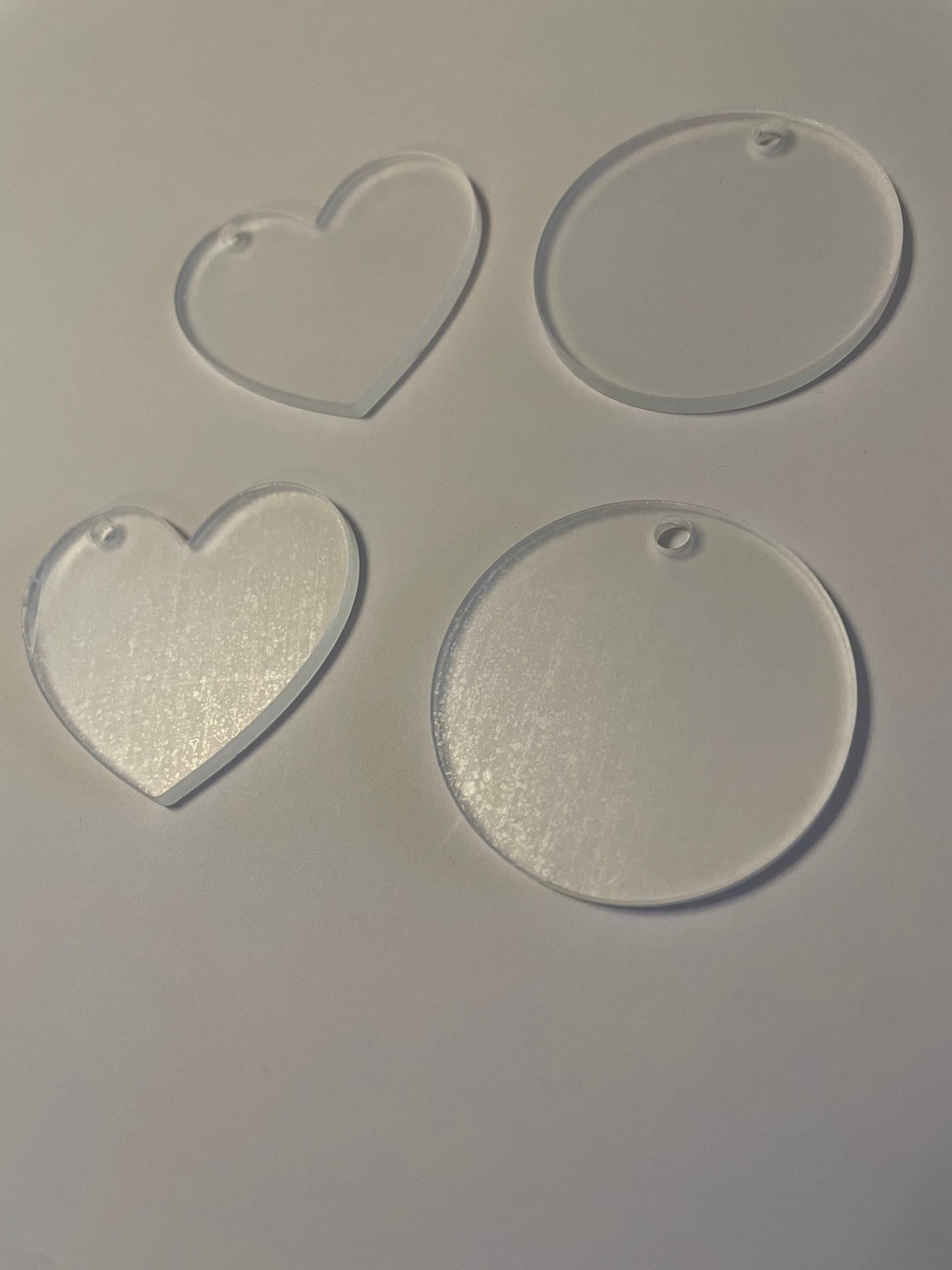 10 Clear Acrylic Keyring Blanks.